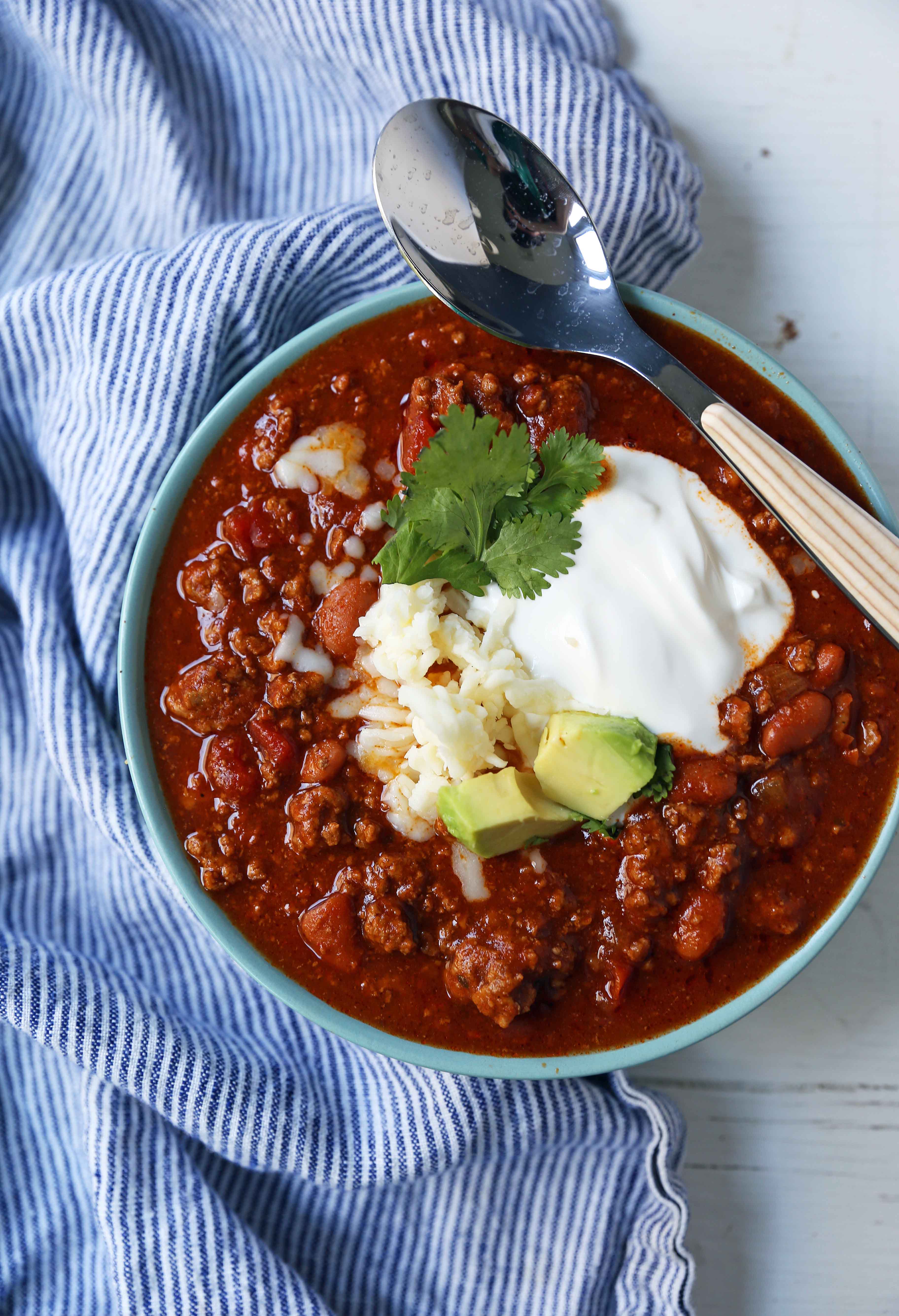 Award-Winning Beef Chili Recipe. Chili Cook-Off Winning Recipe. Beef Chili with secret ingredients. The BEST Beef Chili Recipe. #chili #beefchili #chilicookoff #awardwinningchili