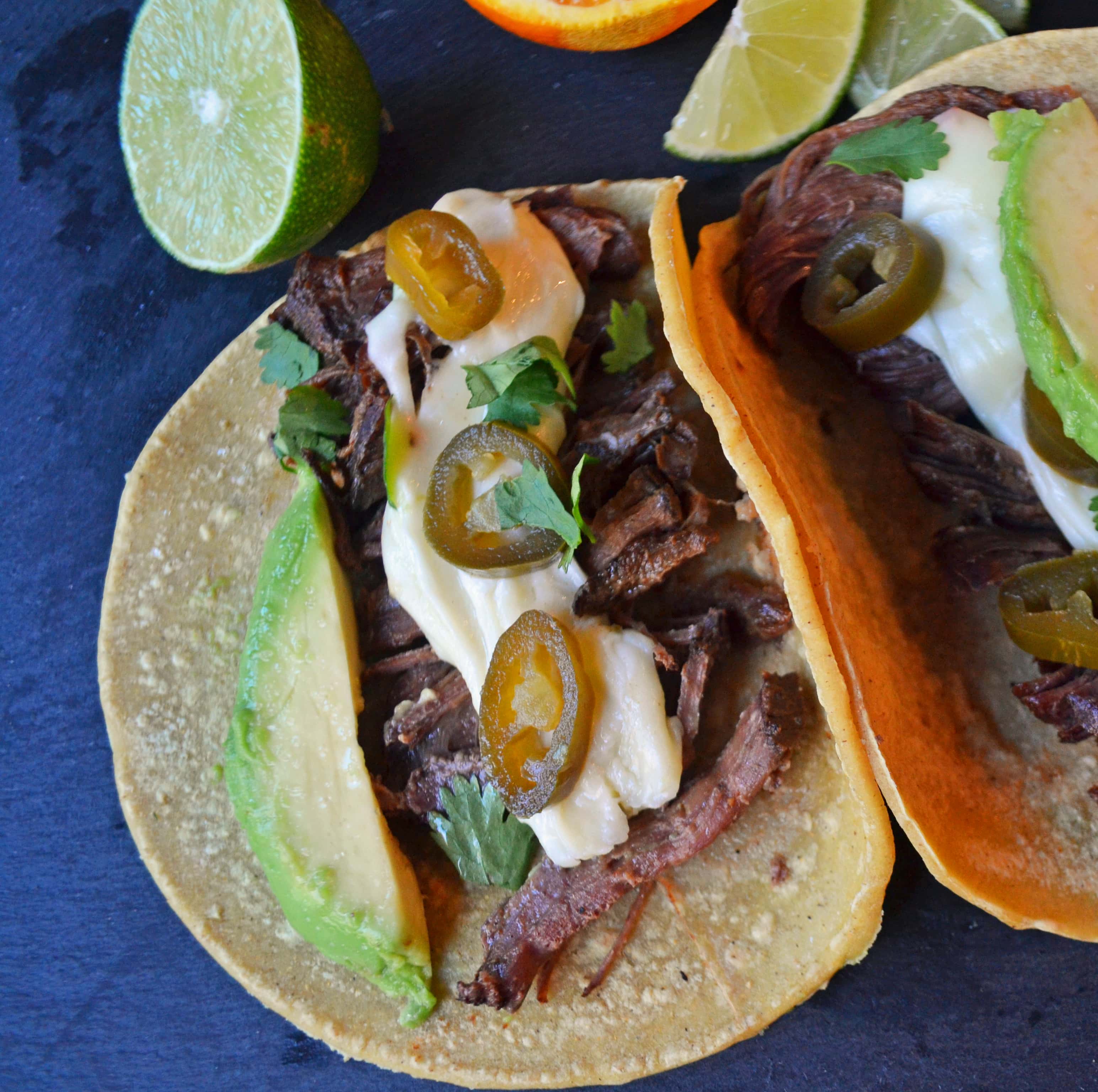 Beef Tacos, Queso, Pepper Jack Queso, Beef Barbacoa Tacos, Tacos, Austin Texas