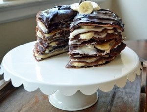 Chocolate Ganache Banana Creme Crepe Cake, Modern Honey