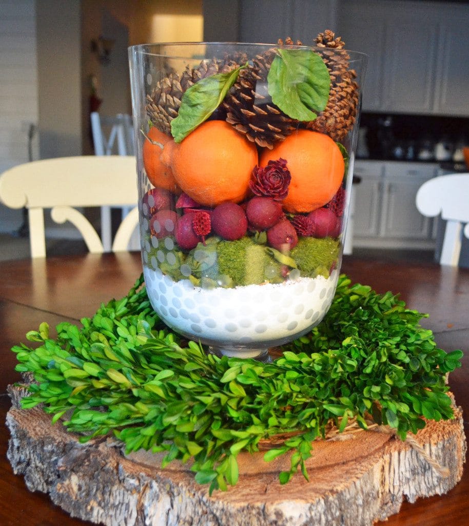 Natural Winter Holiday Centerpiece