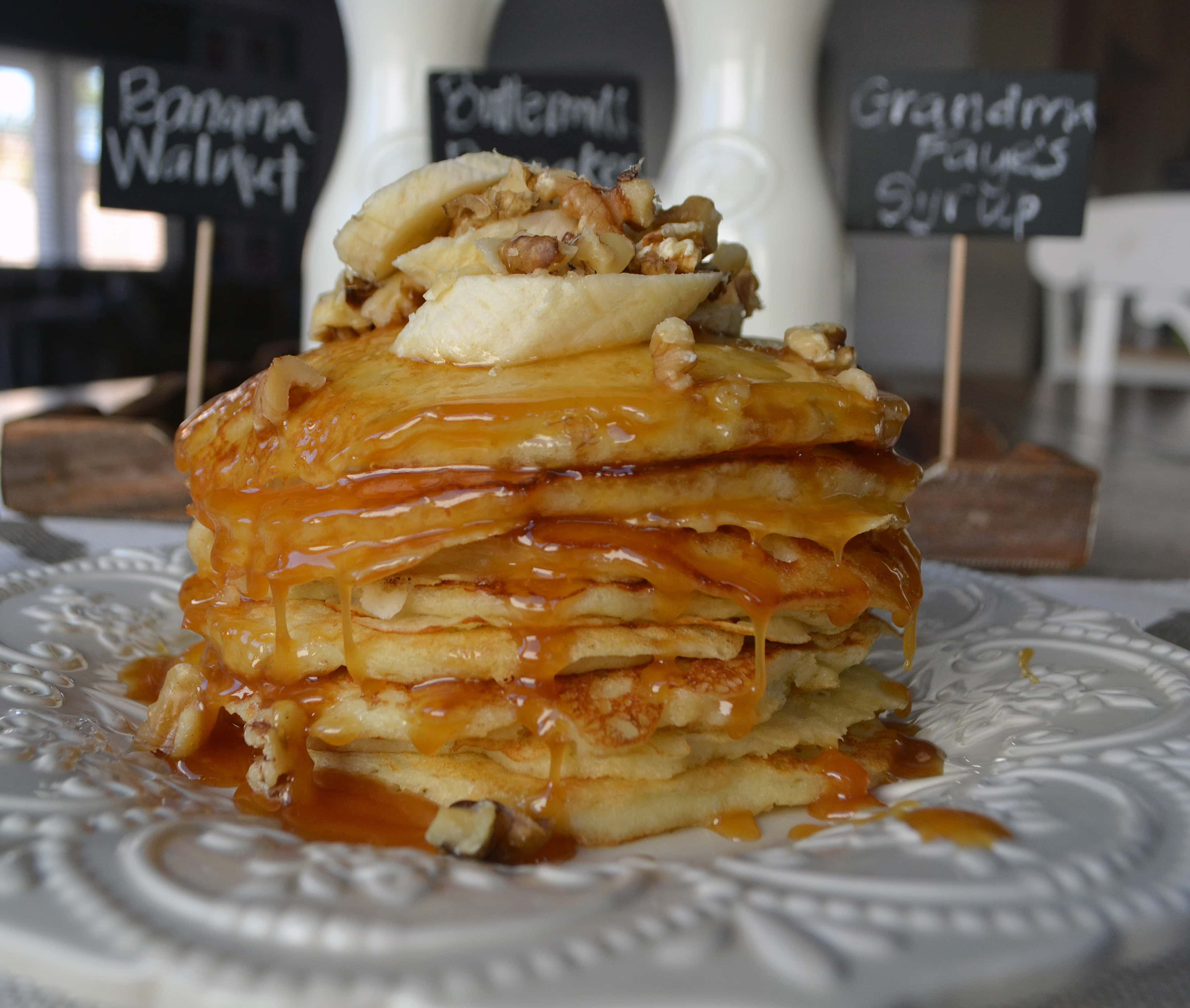 Goldie's Buttermilk Pancakes with Faye's Famous Syrup