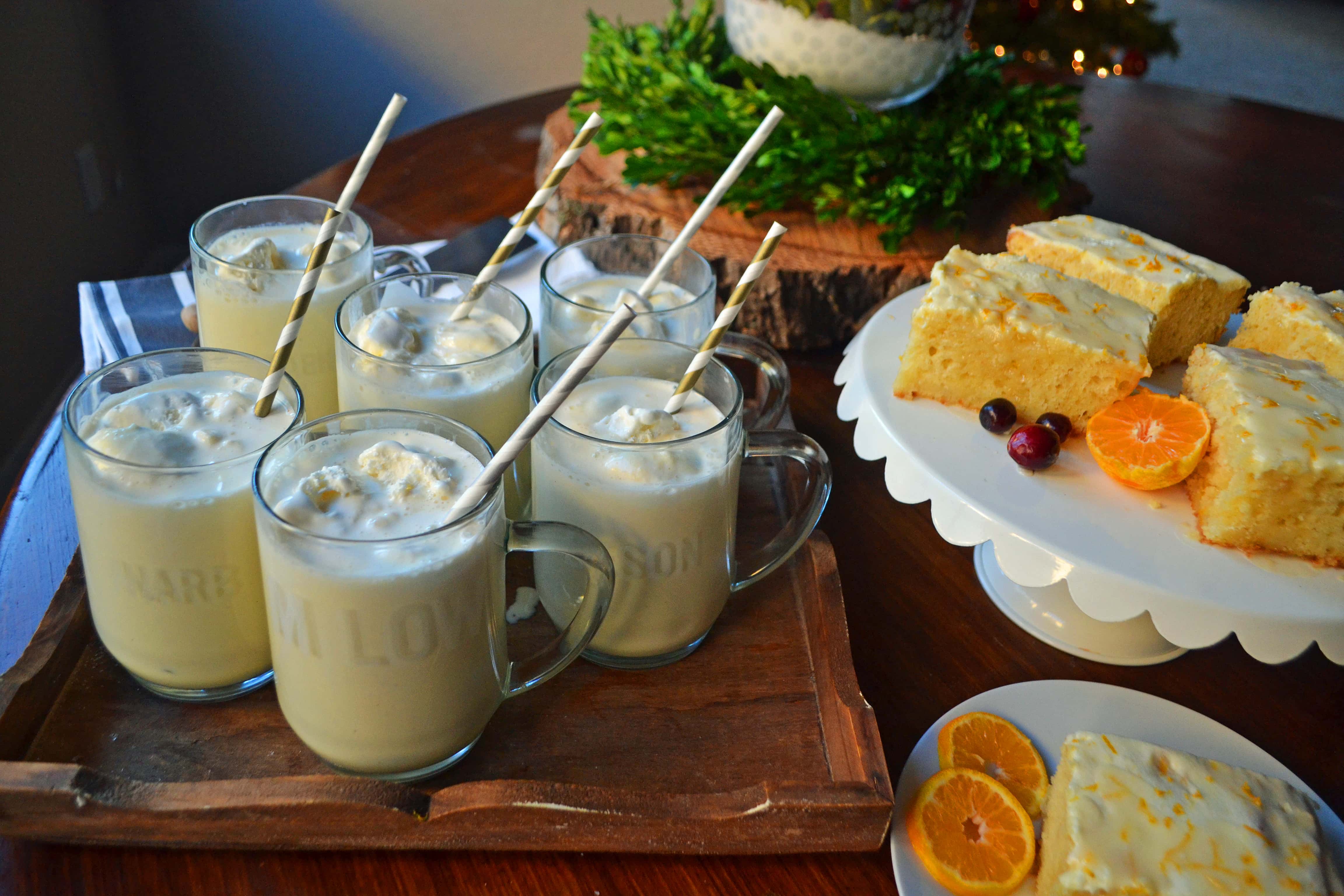 Christmas Morning Breakfast, Orange Roll Breakfast Cake, Grandma's Famous Egg Nog