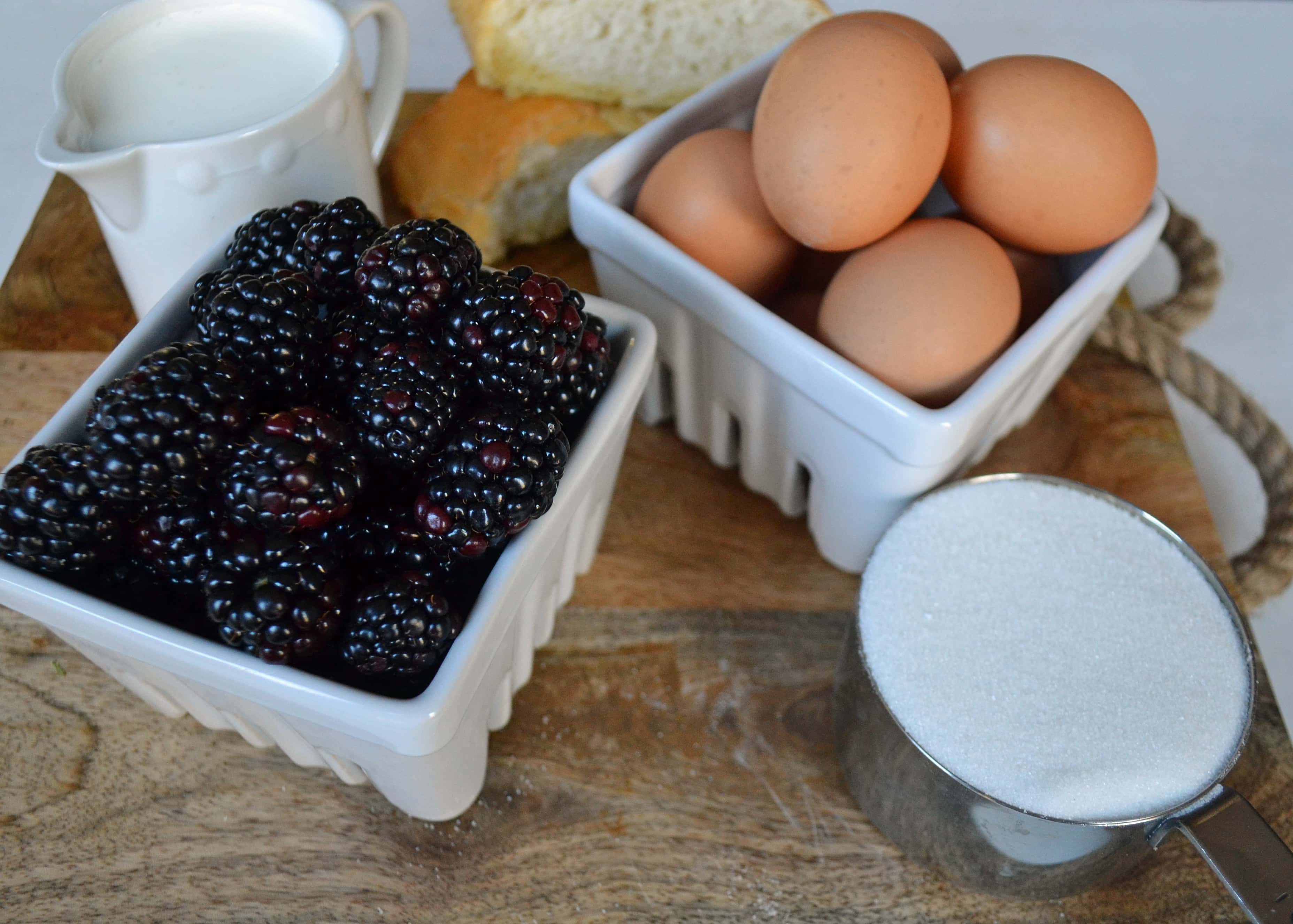 Blackberry Creme Bread Pudding