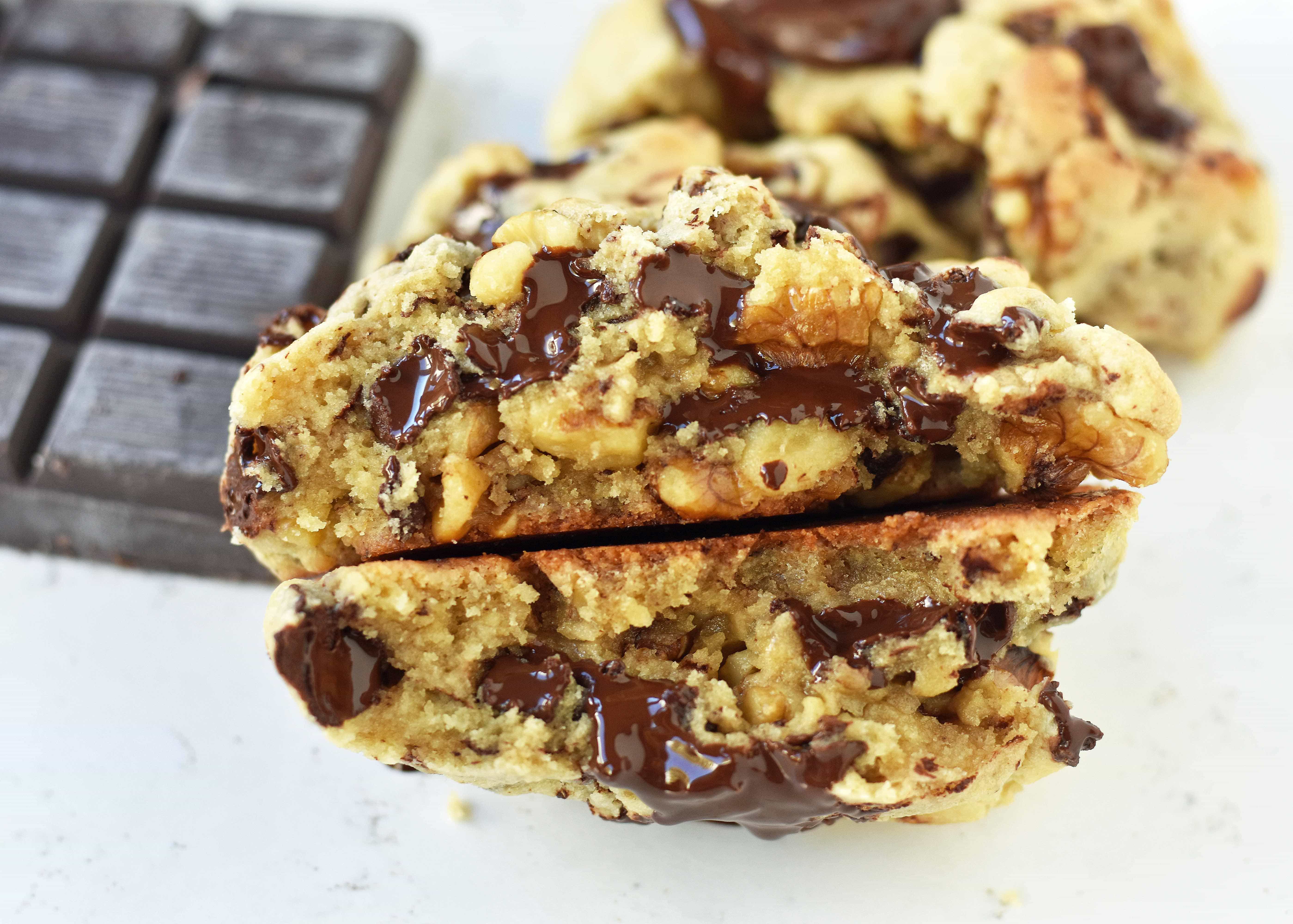 Levain Bakery Copycat Chocolate Chip Cookies. The perfect Levain Bakery chocolate chip cookie recipe. Find out what makes these cookies so unique and why these cookies are so popular. How to make the perfect chocolate chip cookies. X-large chocolate chip walnut cookies. www.modernhoney.com