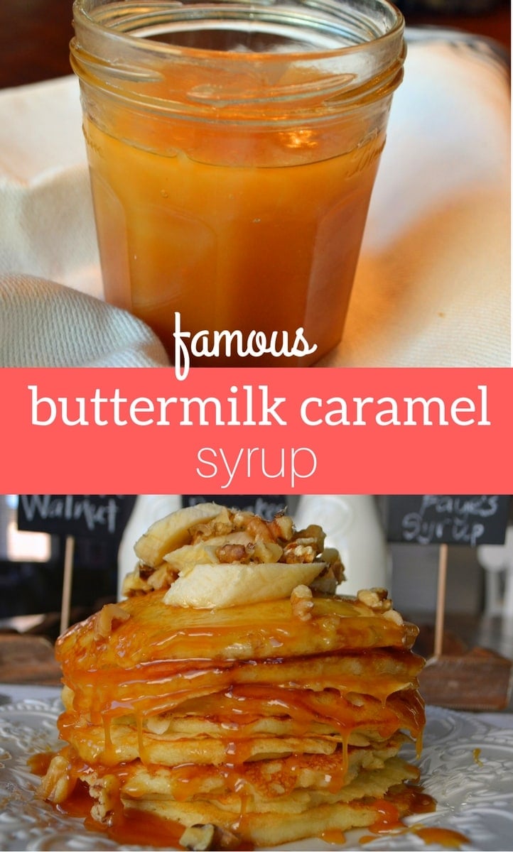 Famous buttermilk syrup recipe. Yummy caramel syrup recipe that has been passed down from generation to generation. A warm, buttery caramel syrup that goes perfectly on pancakes and waffles. www.modernhoney.com