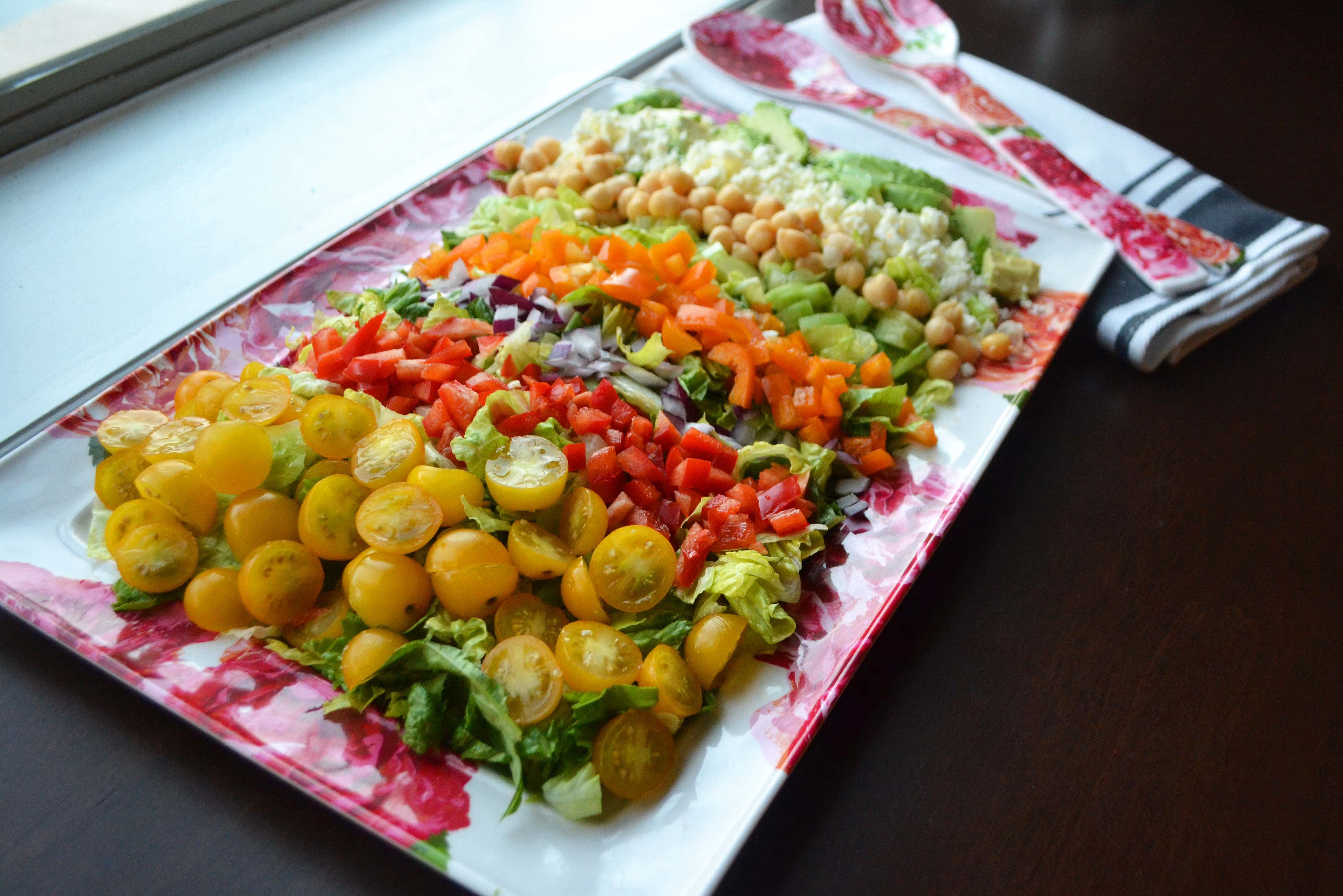 Color Me Pretty Salad. It's a powerhouse salad packed with every color in the rainbow of vegetables. 