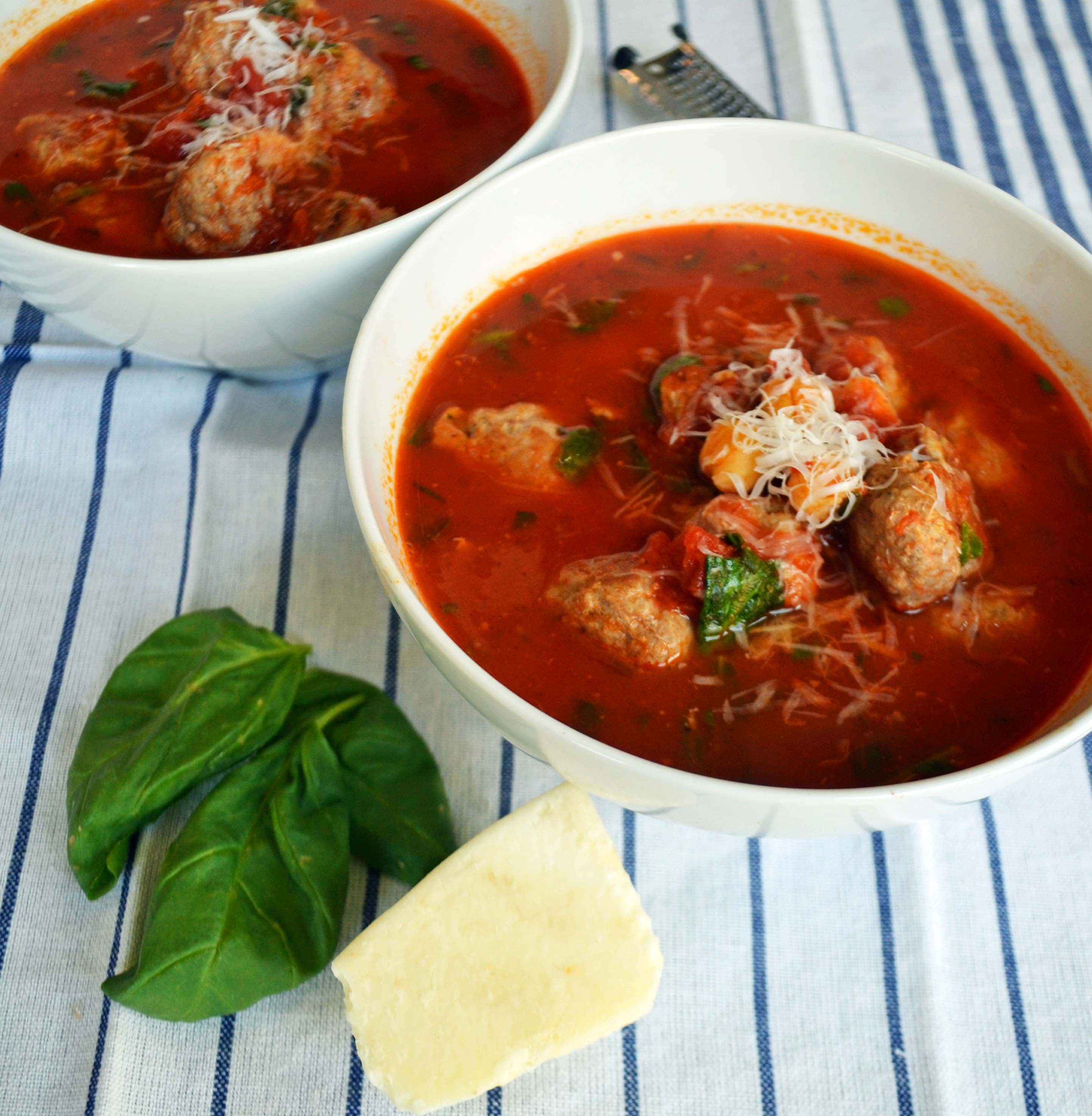 Taste of Italy Healthy Meatball Soup by Modern Honey - www.modernhoney.com