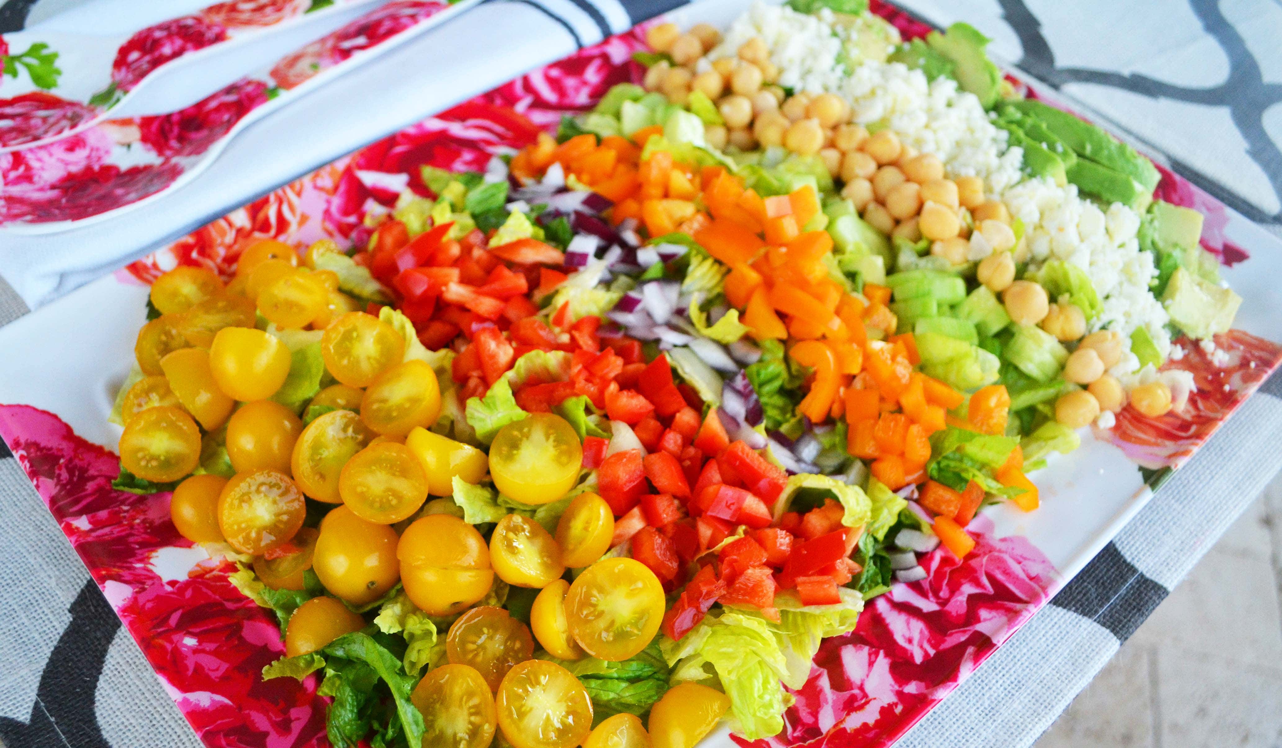 Color Me Pretty Salad. It's a powerhouse salad packed with every color in the rainbow of vegetables. 