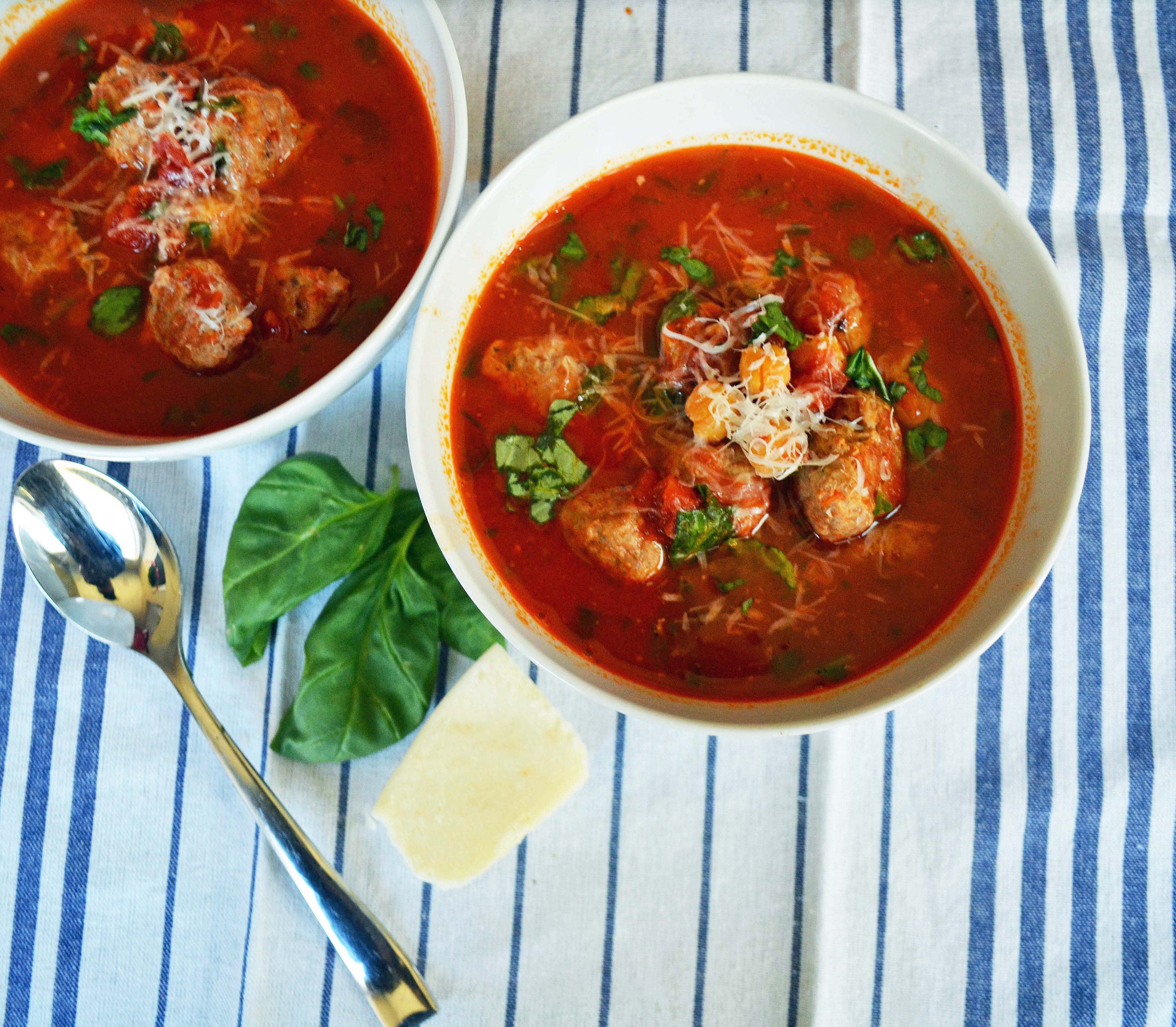 Taste of Italy Healthy Meatball Soup by Modern Honey - www.modernhoney.com