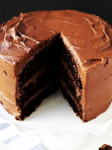The Best Chocolate Cake Recipe. How to make the perfect homemade chocolate cake. www.modernhoney.com #chocolate #chocolatecake #homemadecake #chocolatecakerecipe #homemade