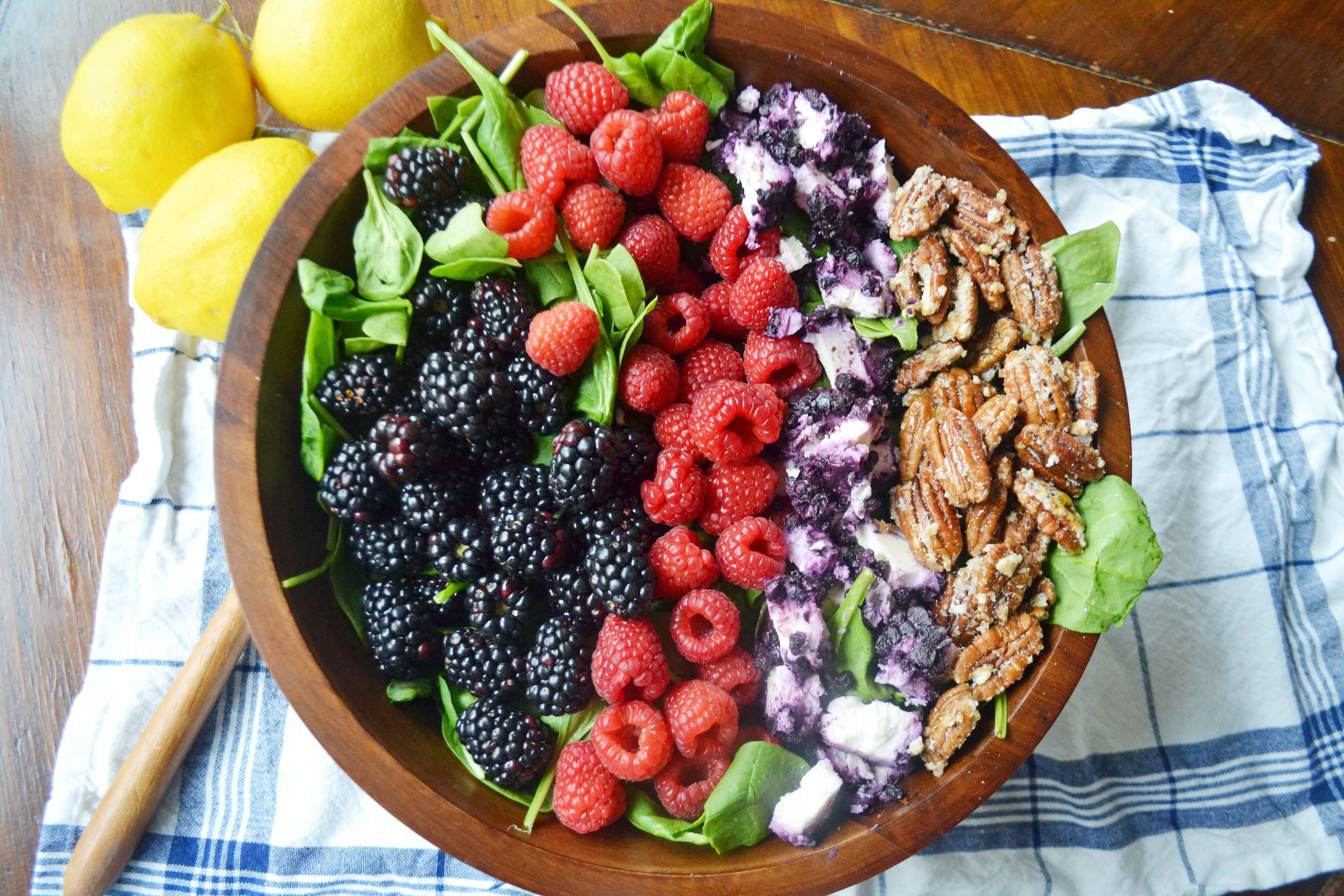 Berry Pecan Salad with Lemon Vanilla Bean Dressing by Modern Honey - www.modernhoney.com