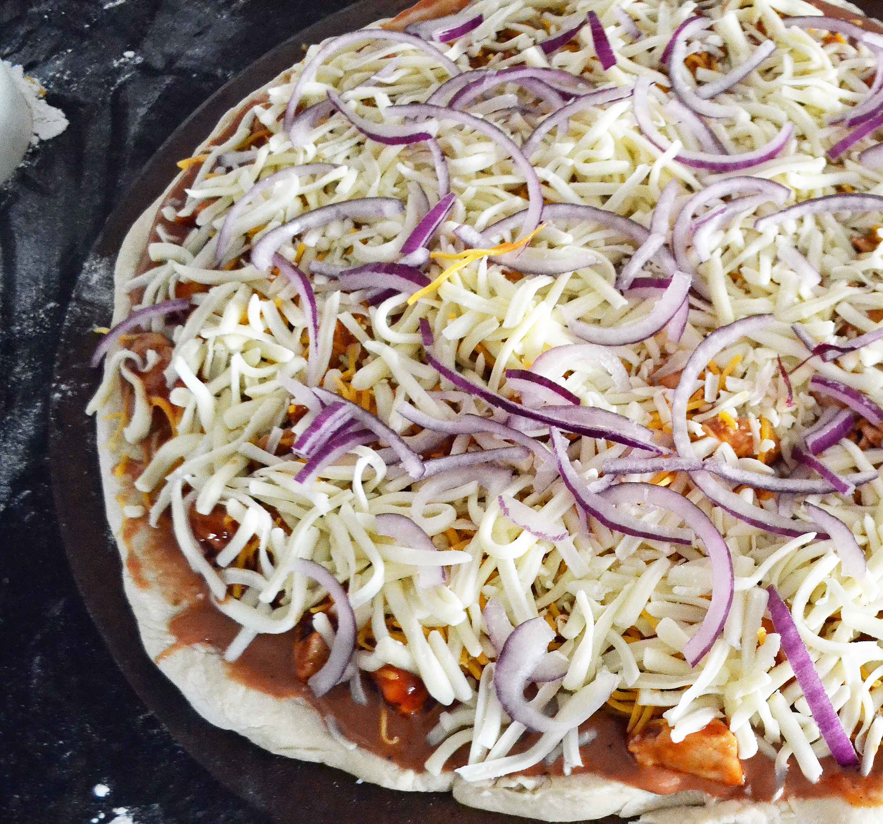 Homemade BBQ Chicken Pizza by Modern Honey www.modernhoney.com