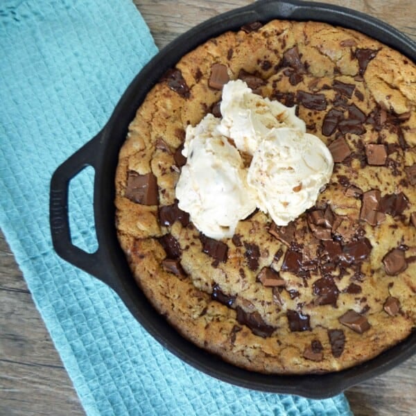 Salted Caramel Skillet Cookie - siftnwhisk