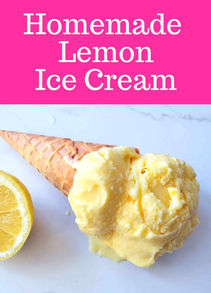 Creamy Lemon Ice Cream. Homemade Lemon Ice Cream made from scratch. www.modernhoney.com #lemonicecream #icecream #homemadeicecream