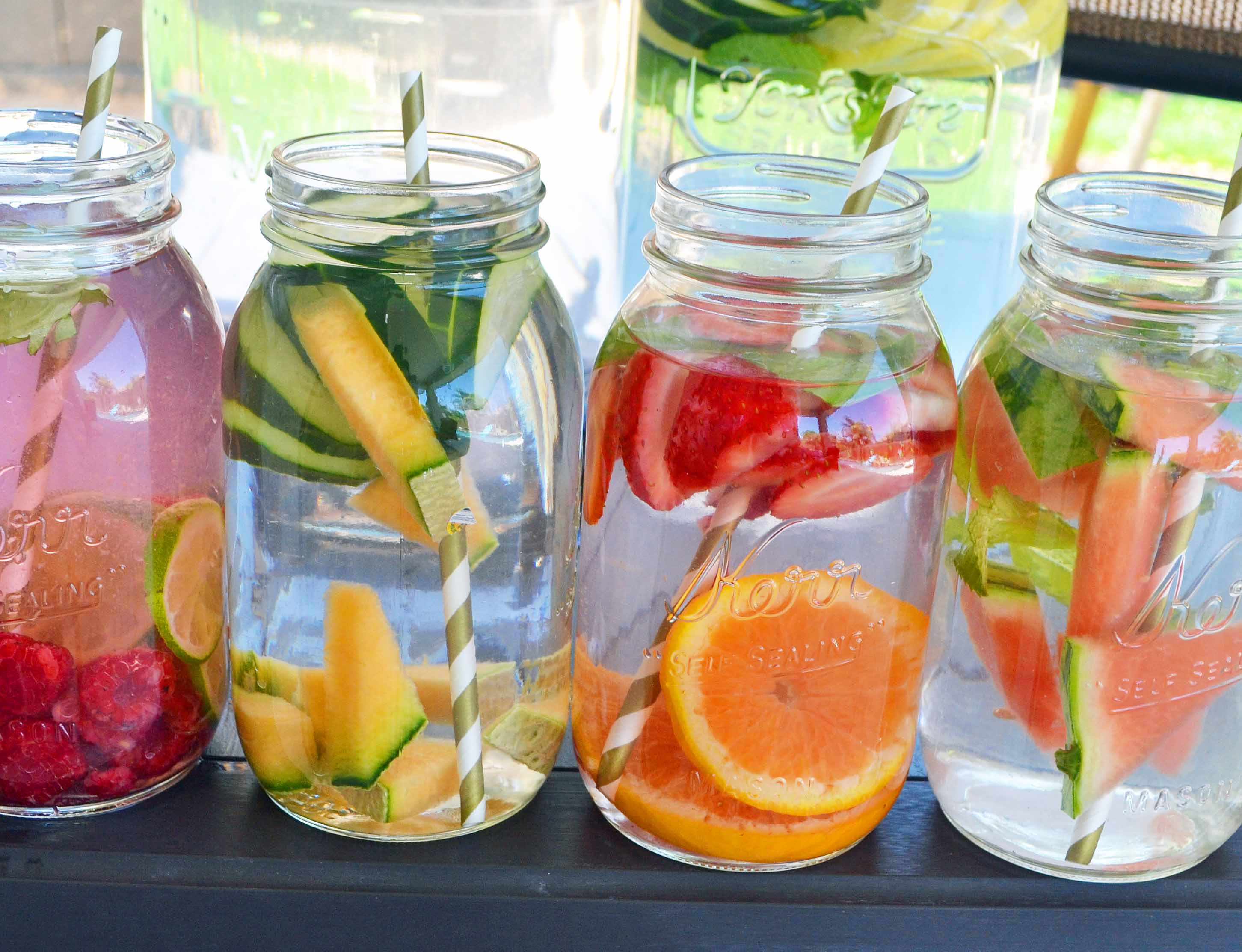 fresh fruits in water