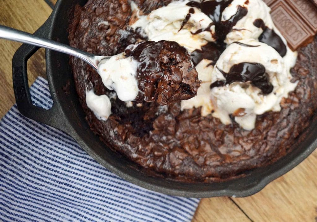 Double Chocolate Skillet Brownie Sundae