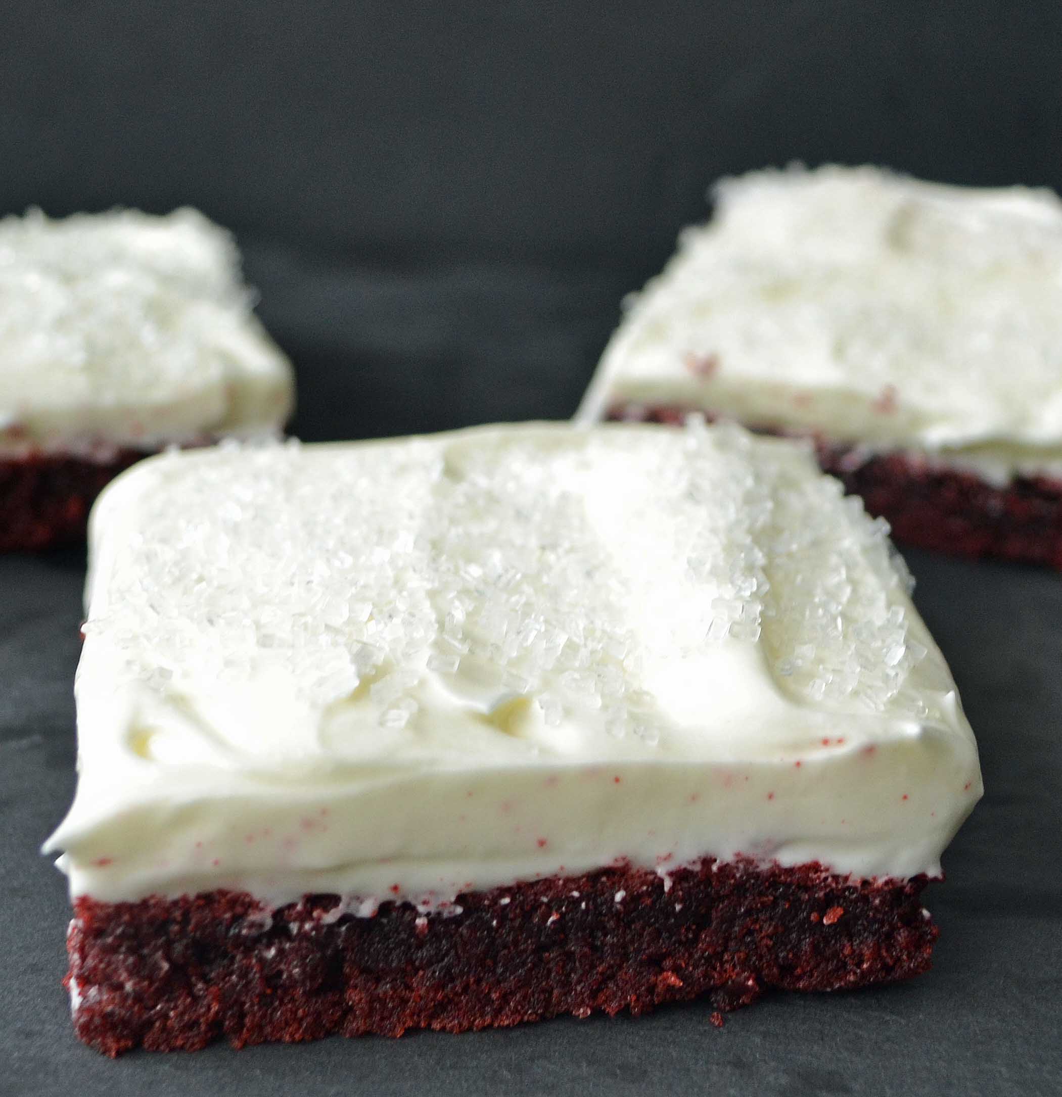 Red Velvet Sugar Cookie Bars by Modern Honey l www.modernhoney.com