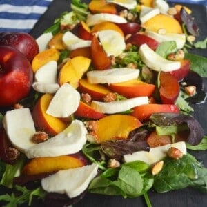 mer Peach Fresh Mozzarella Salad by Modern Honey l www.modernhoney.com