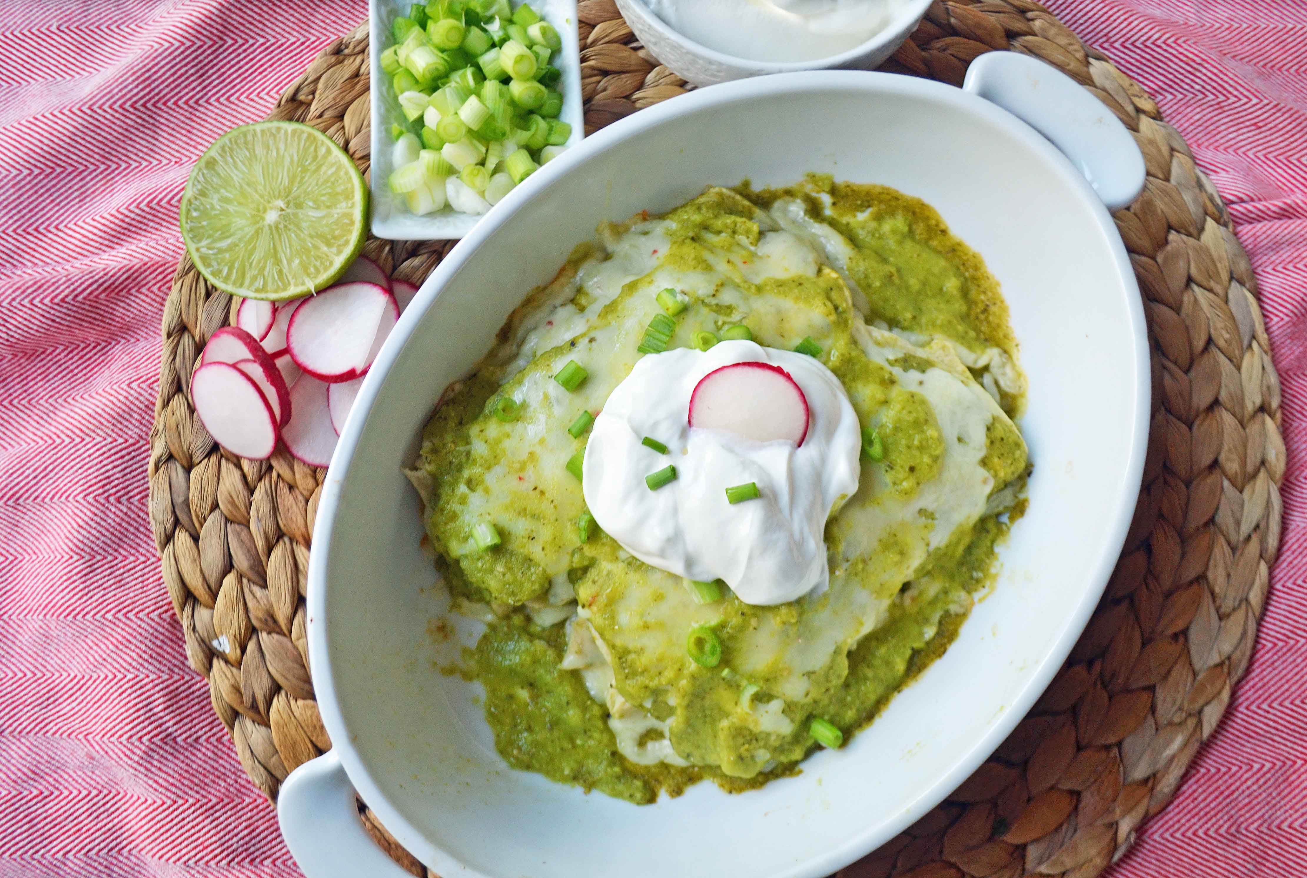 Chicken Enchiladas Verdes by Modern Honey l www.modernhoney.com