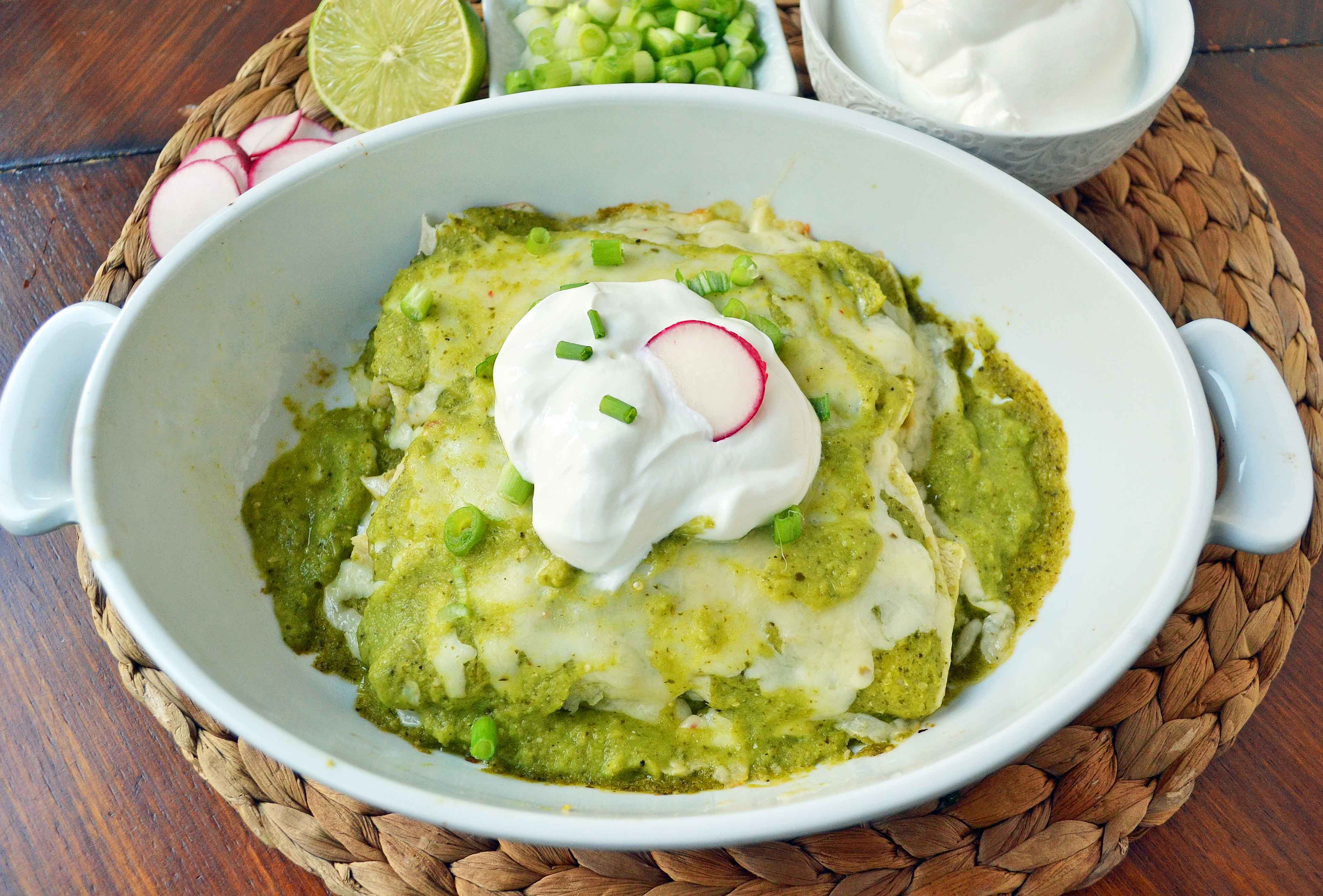 Chicken Enchiladas Verdes by Modern Honey l www.modernhoney.com