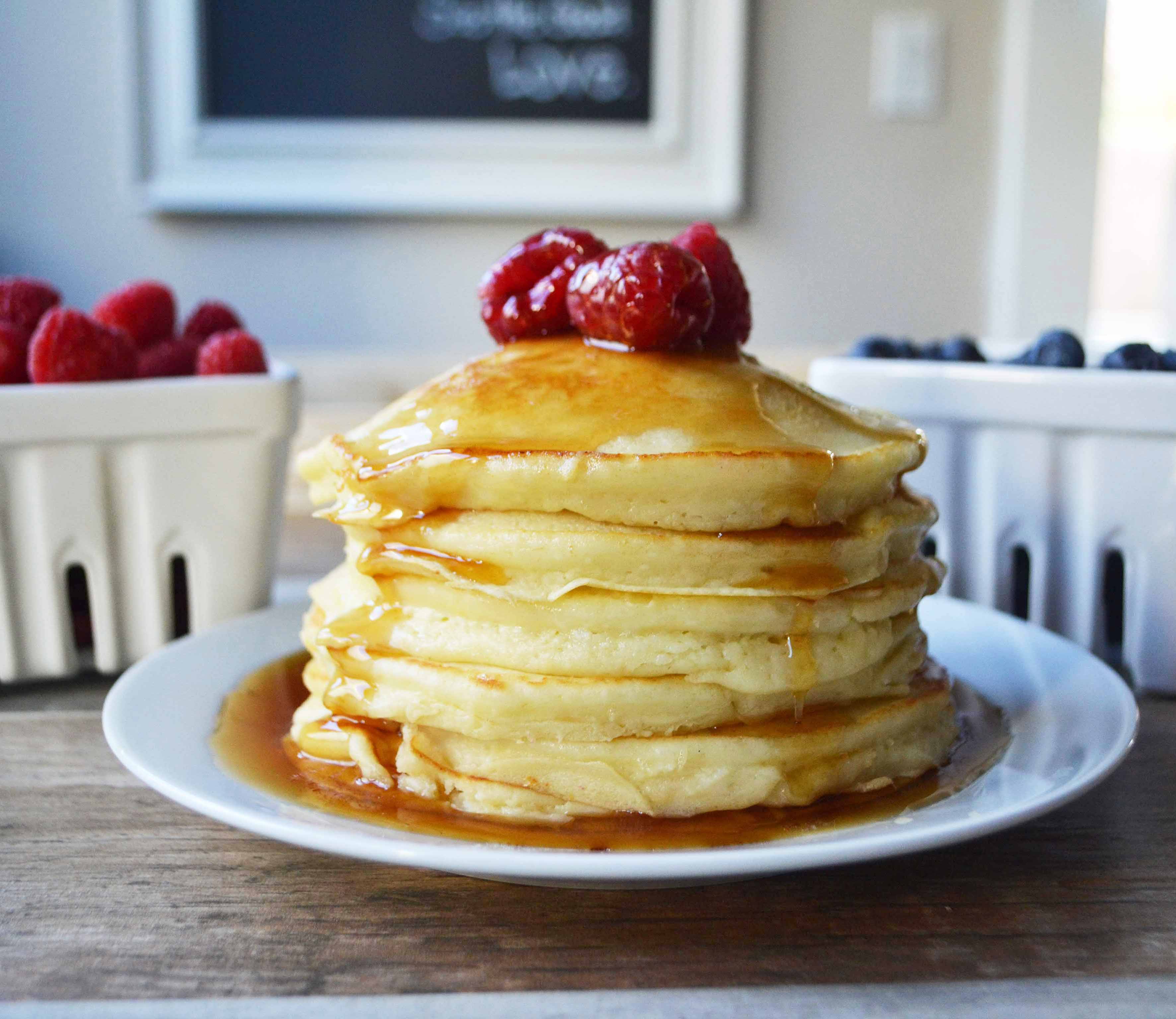 Sweet Cream Ricotta Pancakes by Modern Honey l www.modernhoney.com