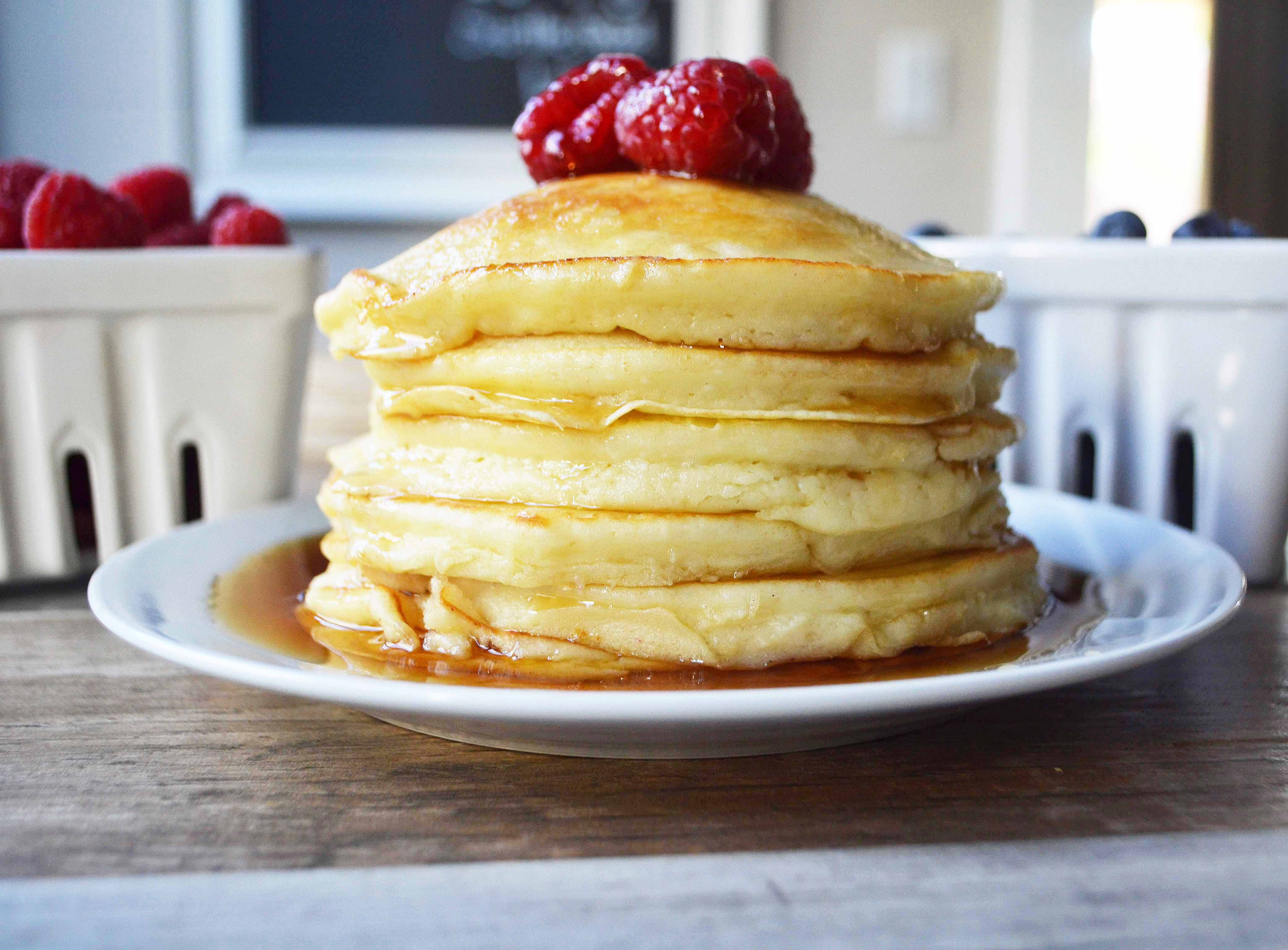 Sweet Cream Ricotta Pancakes by Modern Honey l www.modernhoney.com