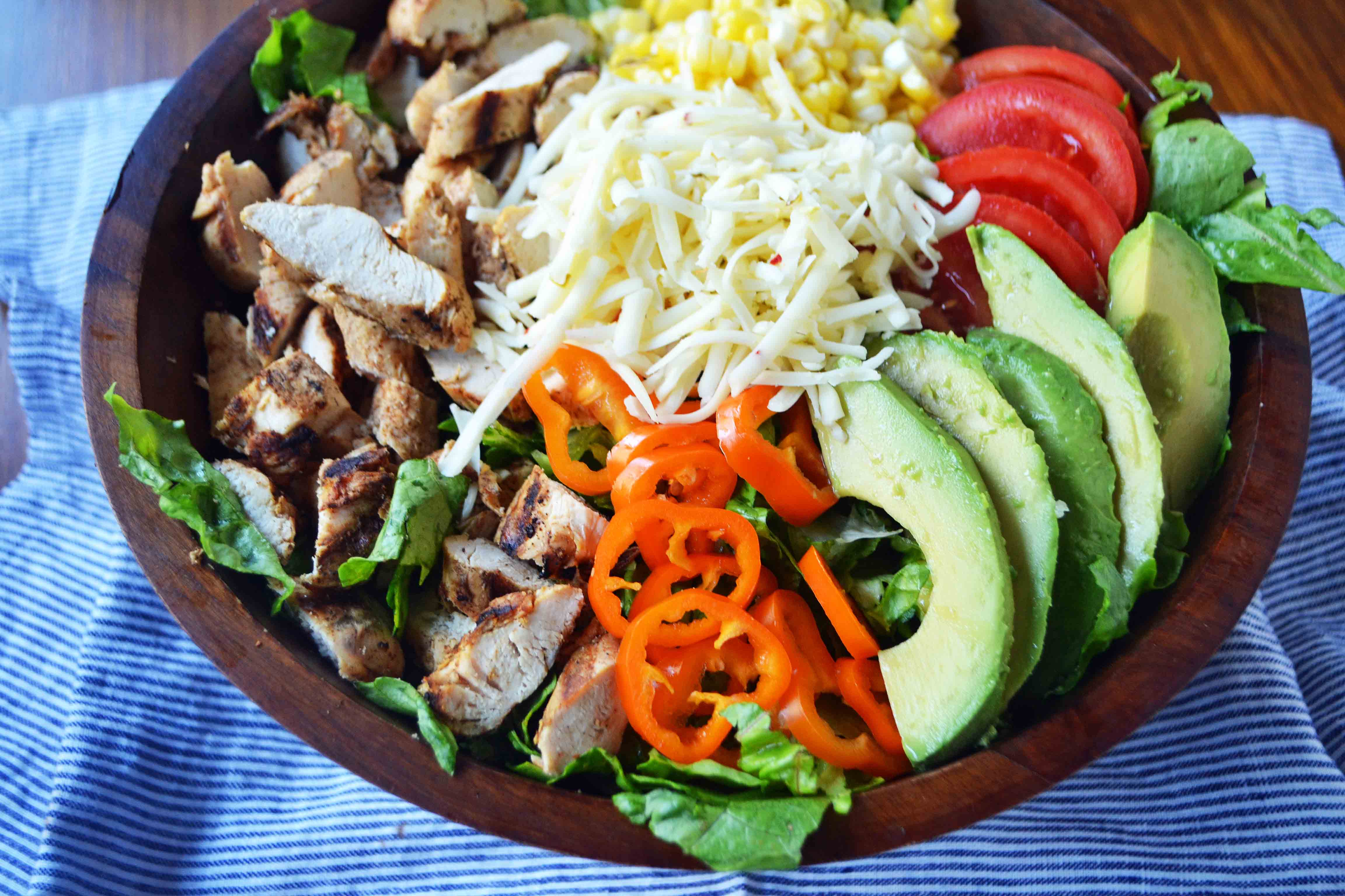 Southwestern Chicken Chopped Salad with Cilantro Lime Ranch by Modern Honey l www.mdoernhoney.com