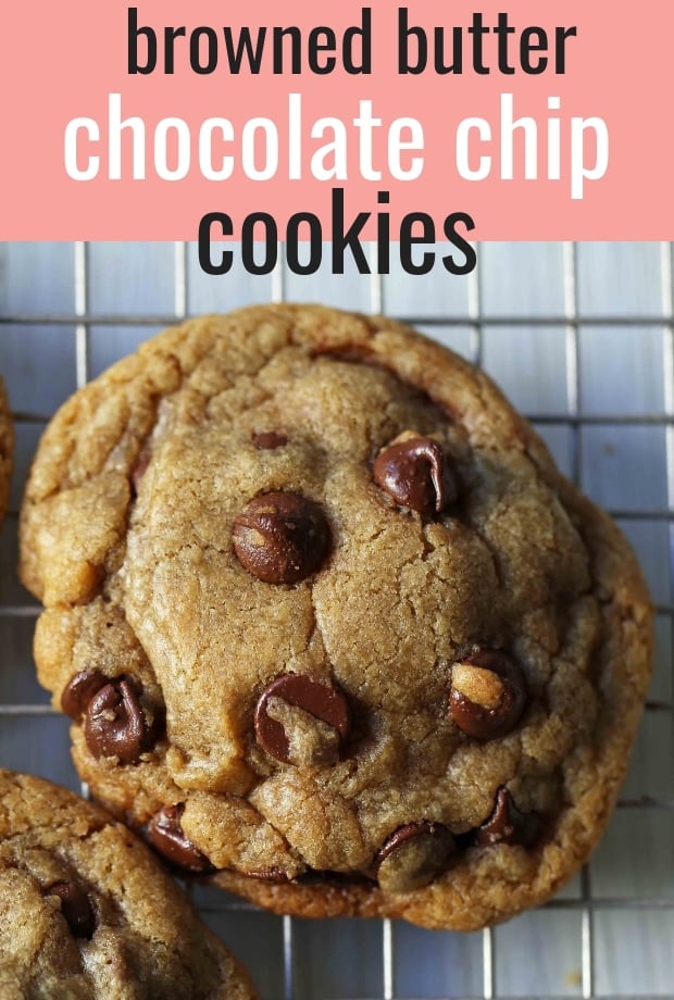MJ's Top Secret Brown Butter Chocolate Chip Cookies. The best chocolate chip cookies made in a saucepan. Homemade browned butter chocolate chip cookie recipe. You will LOVE these cookies! www.modernhoney.com #brownbuttercookies #brownbutterchocolatechipcookies #chocolatechipcookies #cookies #chocolatechipcookie #cookierecipes