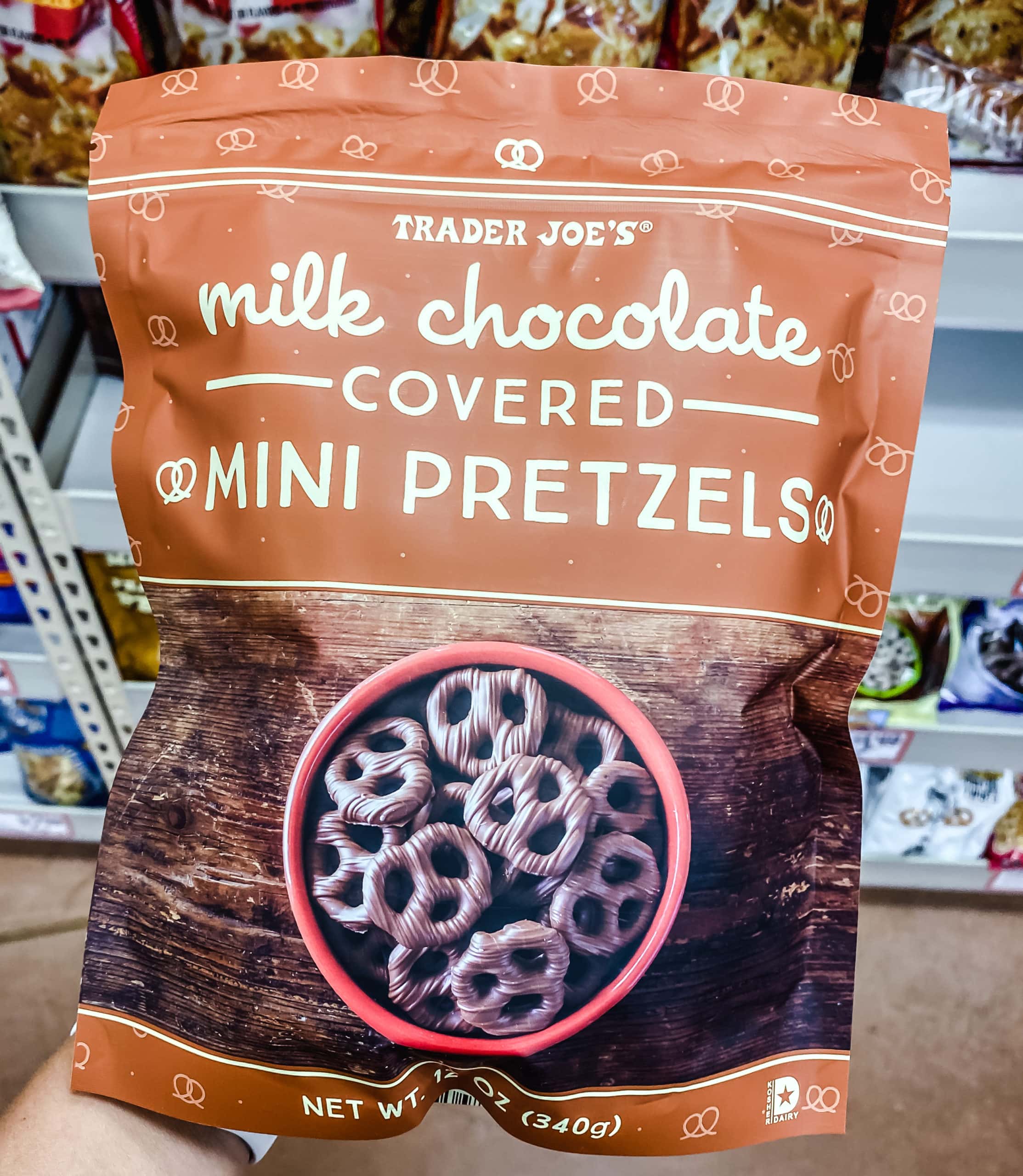 Milk Chocolate Covered Mini Pretzels from Trader Joe's. The Best Foods to Buy at Trader Joe's.