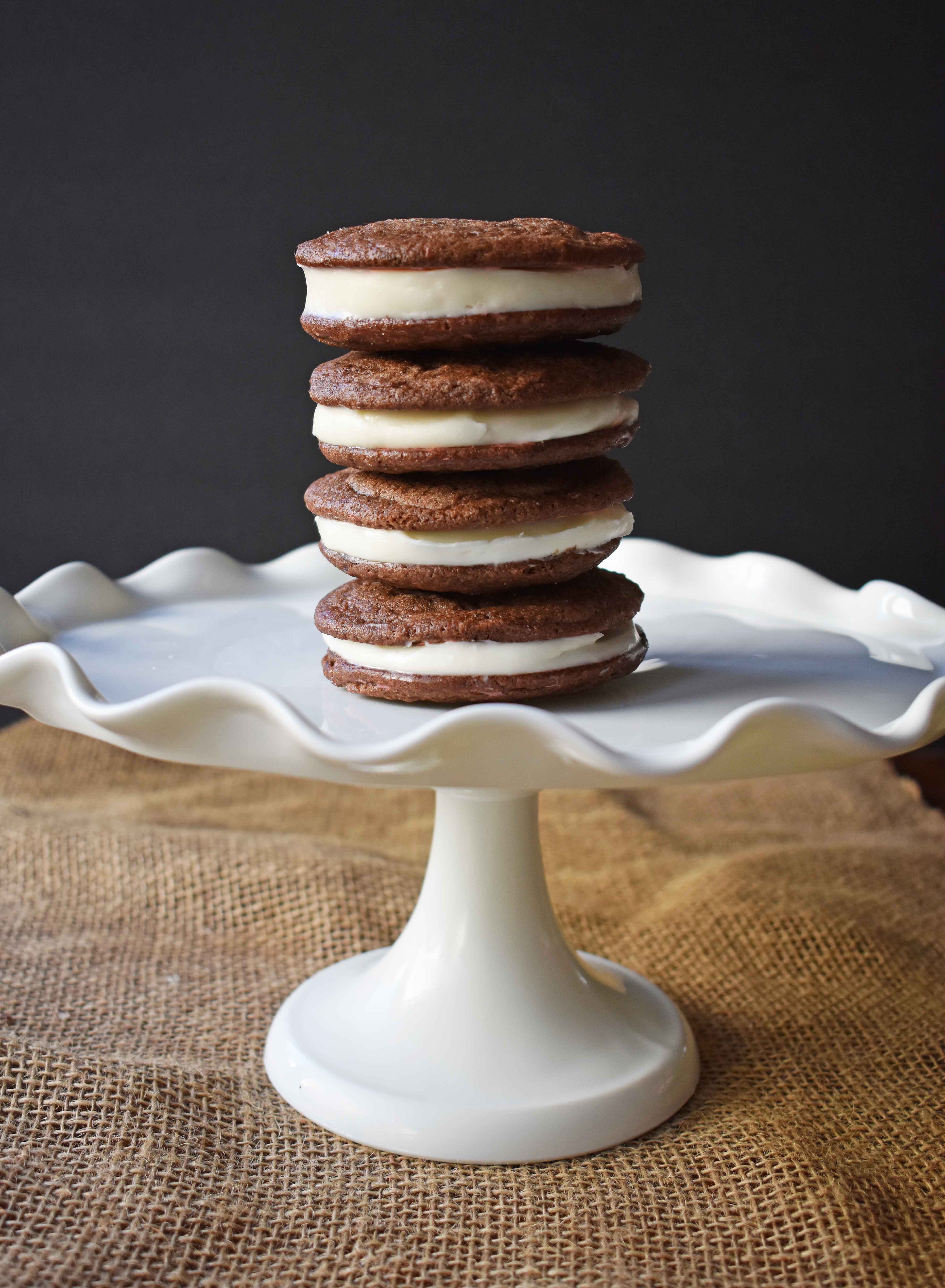 Homemade Oreo Cookies by Modern Honey. Rich Chocolate Cookies filled with Sweet Buttercream Filling. It's Oreos cookies but so much better. 