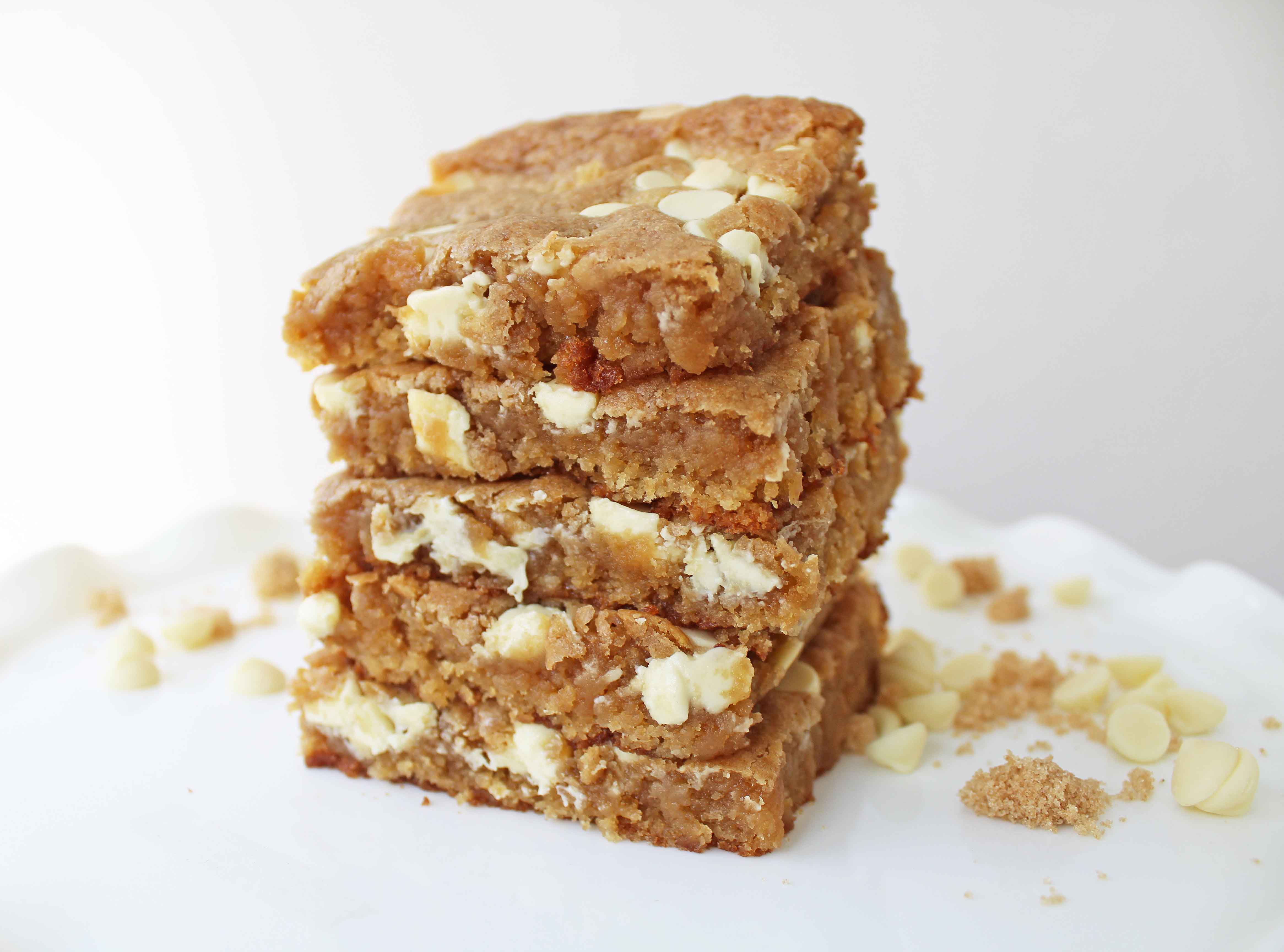 Browned Butter White Chocolate Blondies by Modern Honey. The best blondies recipe out there!