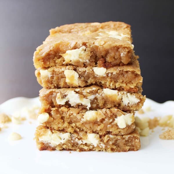 Browned Butter White Chocolate Blondies by Modern Honey. The best blondies recipe out there!