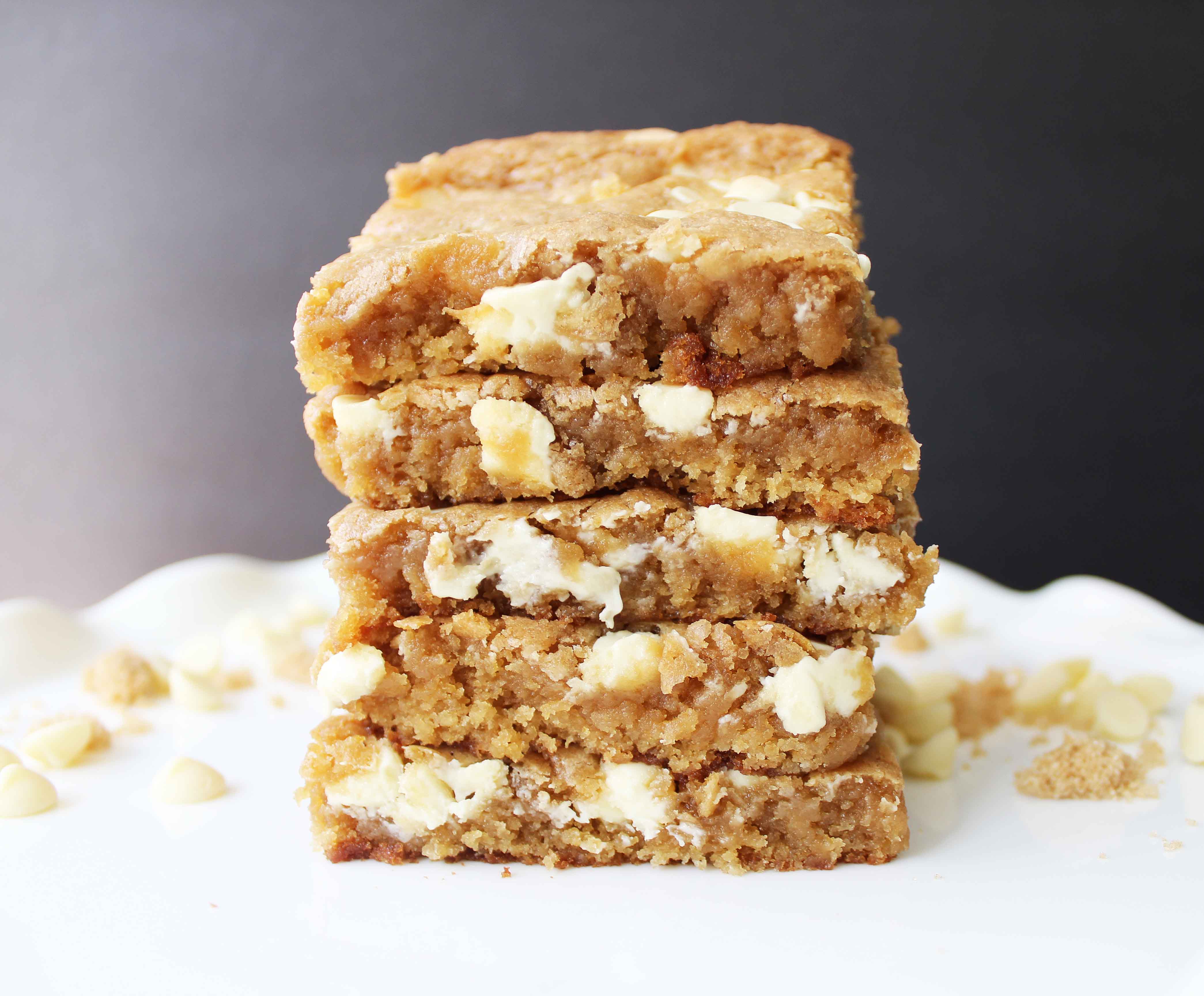 Browned Butter White Chocolate Blondies by Modern Honey. The best blondies recipe out there!