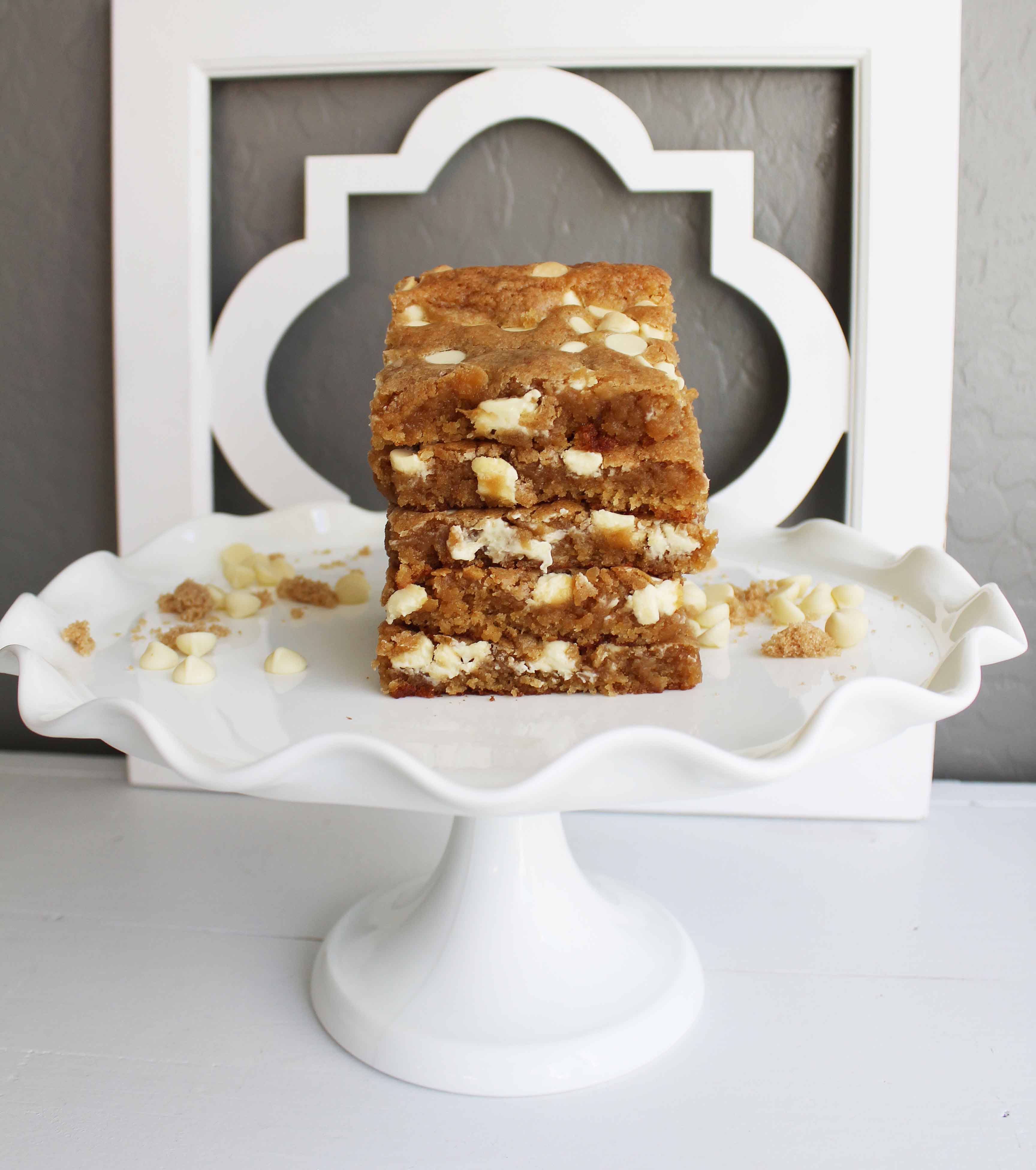 Browned Butter White Chocolate Blondies by Modern Honey. The best blondies recipe out there!