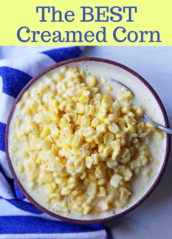 Creamed Corn Recipe. The best creamed corn using heavy cream, parmesan cheese, butter, and corn. The perfect creamed corn recipe! www.modernhoney.com #creamedcorn #creamedcornrecipe