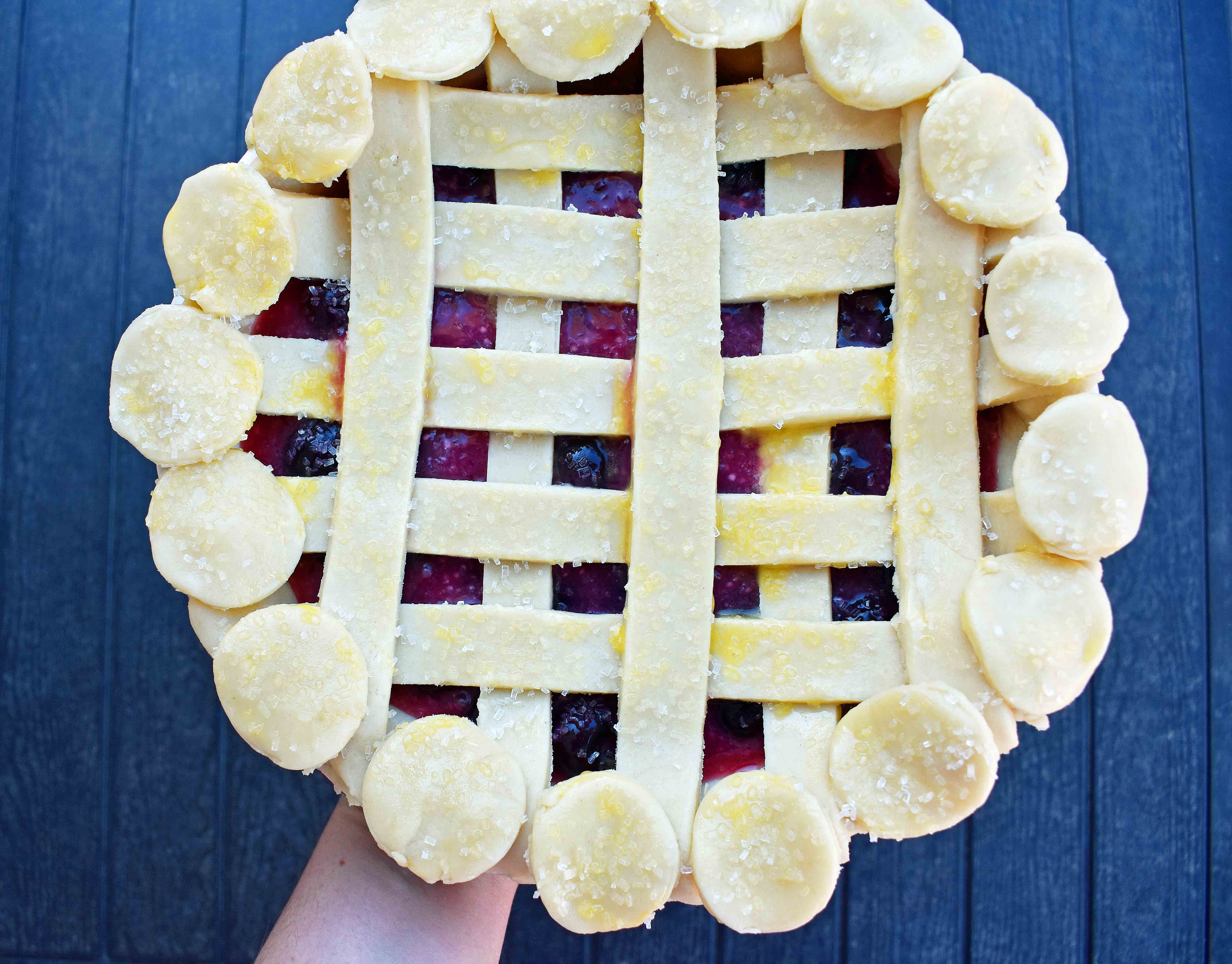 Sweet Cherry Pie by Modern Honey. Sweet Cherries in a simple glaze on top of a flaky, buttery pie crust.