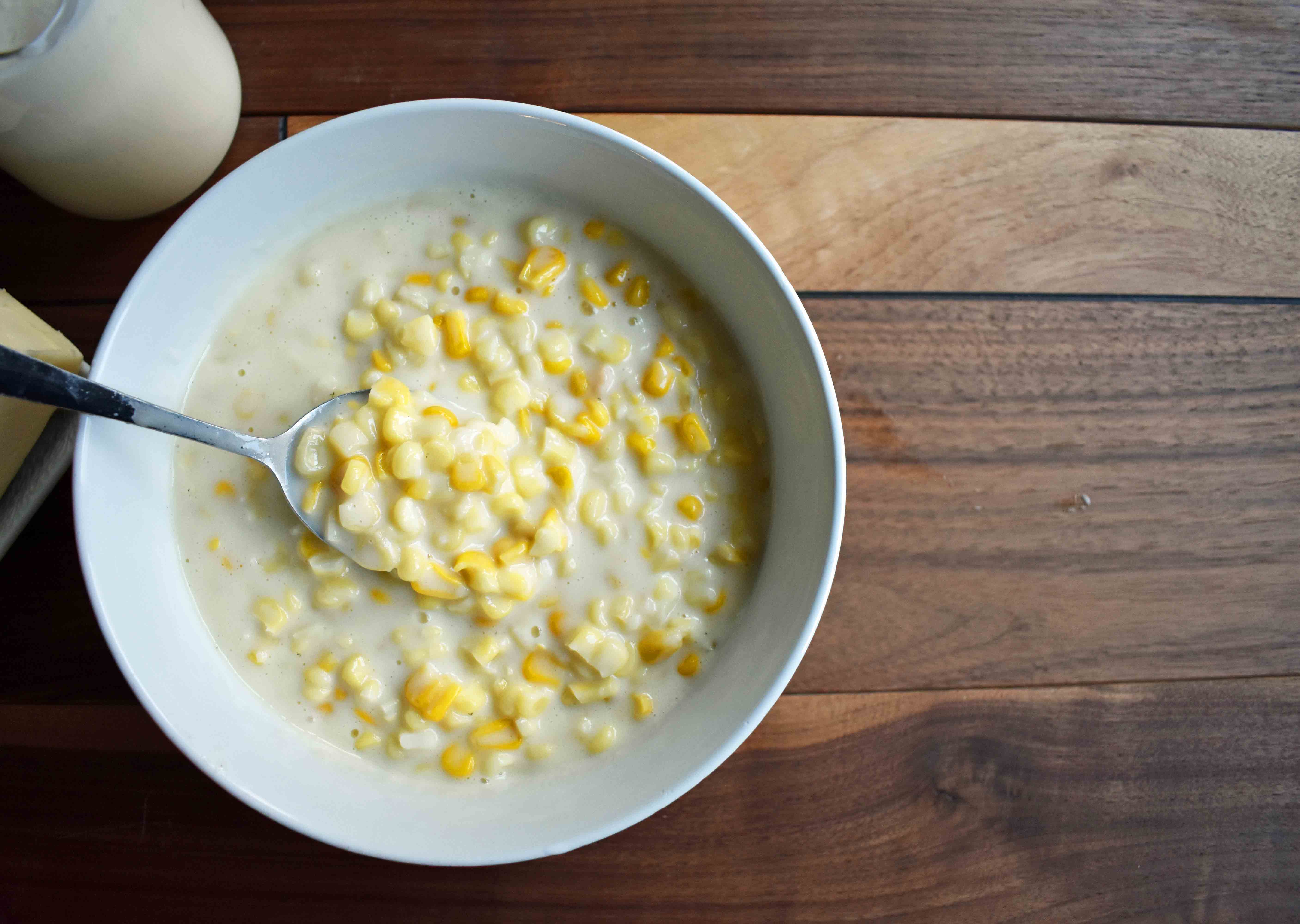 Gulliver's Creamed Corn by Modern Honey. White Corn, Heavy Cream, Butter, and Crispy Bacon. A perfect side dish to any meal.
