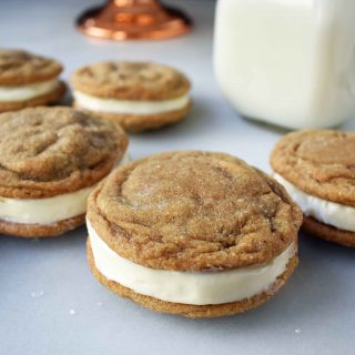 Gingersnap Oreos Sandwich Cookies with Cream Cheese Filling. Soft Gingerbread Cookies filled with sweet cream cheese filling. A favorite holiday cookie!