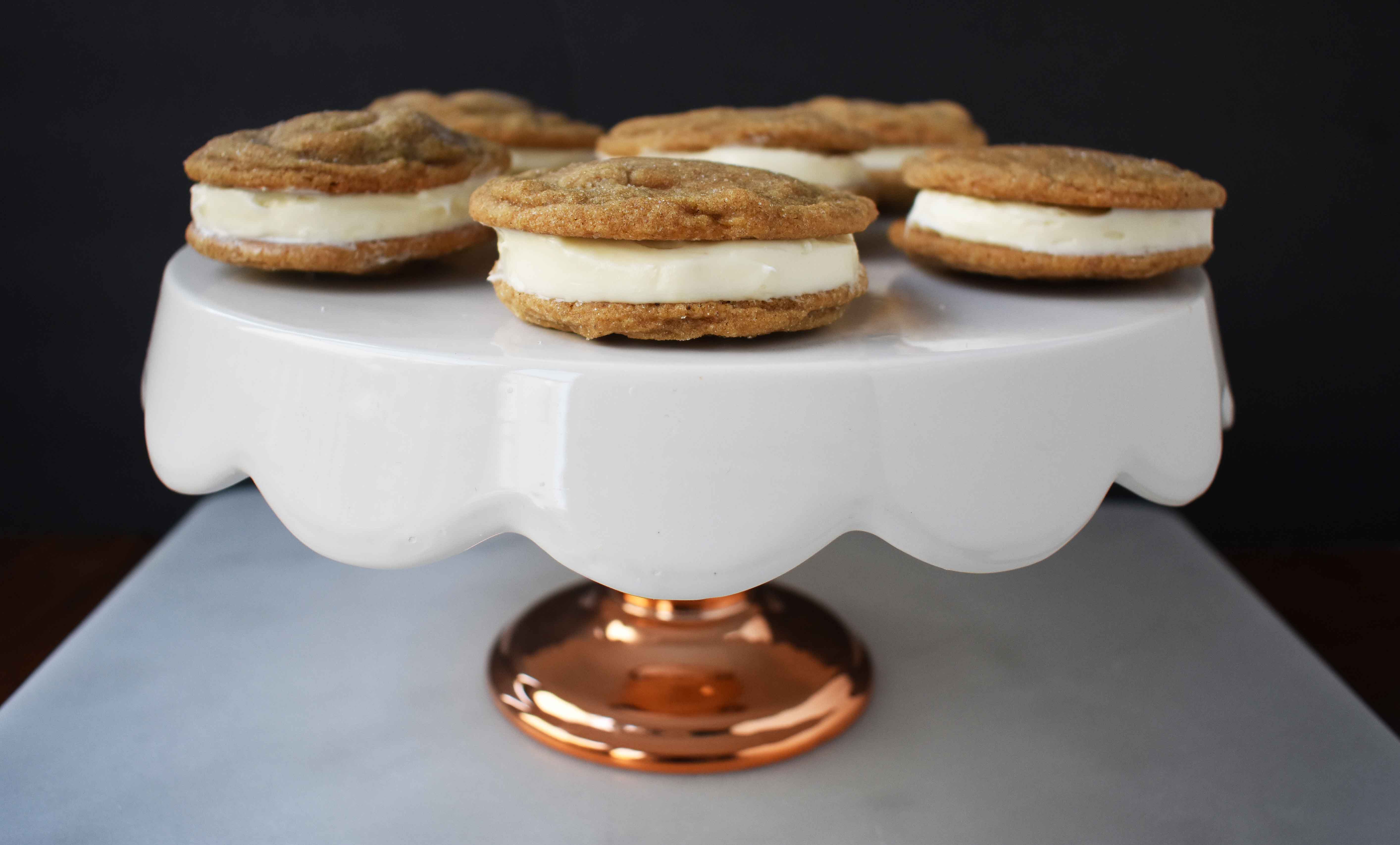 Gingersnap Oreos Sandwich Cookies with Cream Cheese Filling. Soft Gingerbread Cookies filled with sweet cream cheese filling. A favorite holiday cookie!