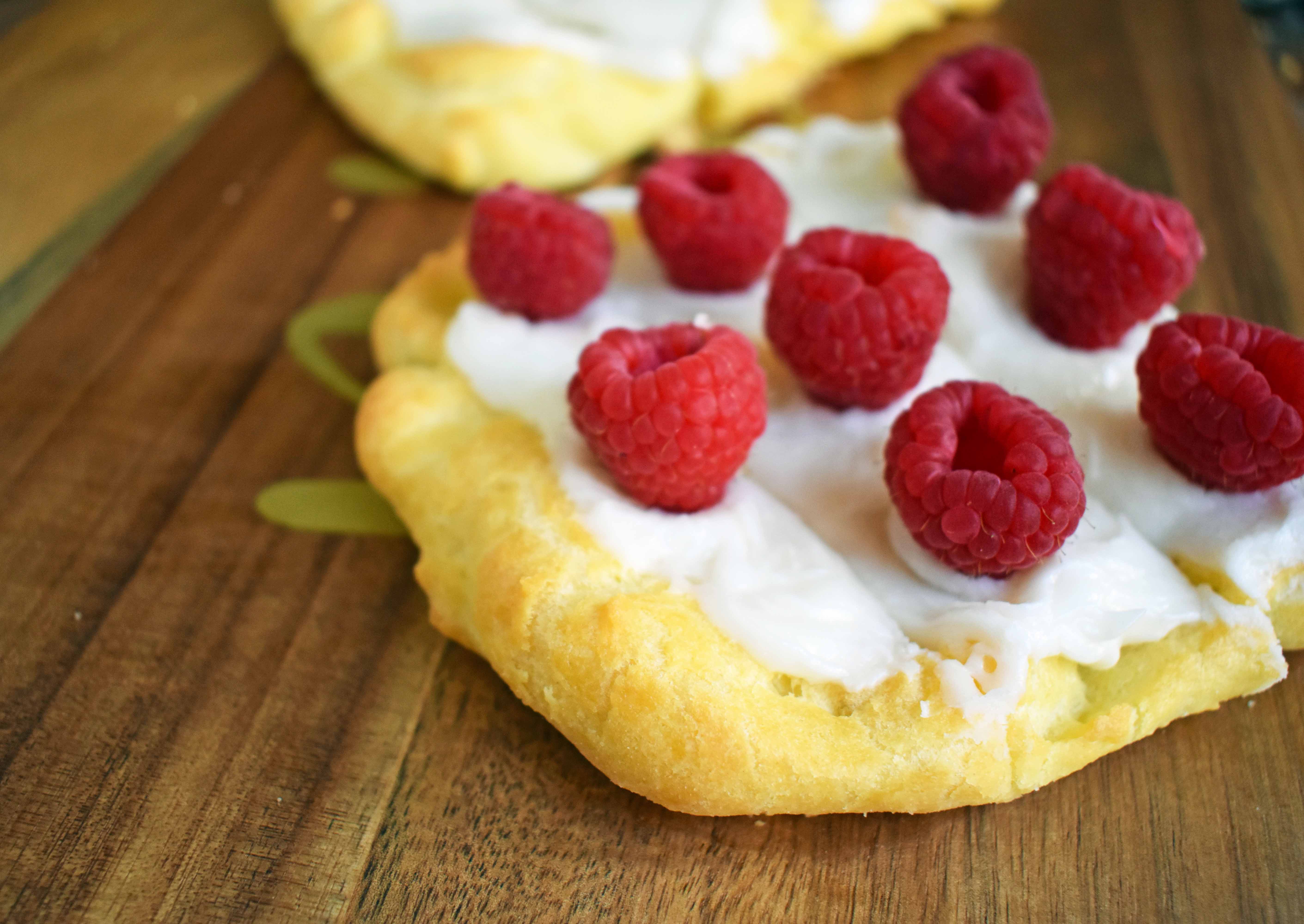 Swedish Pastry by Modern Honey. Buttery flaky layers with almond filling and topped with sweet cream frosting. A popular homemade European pastry. 