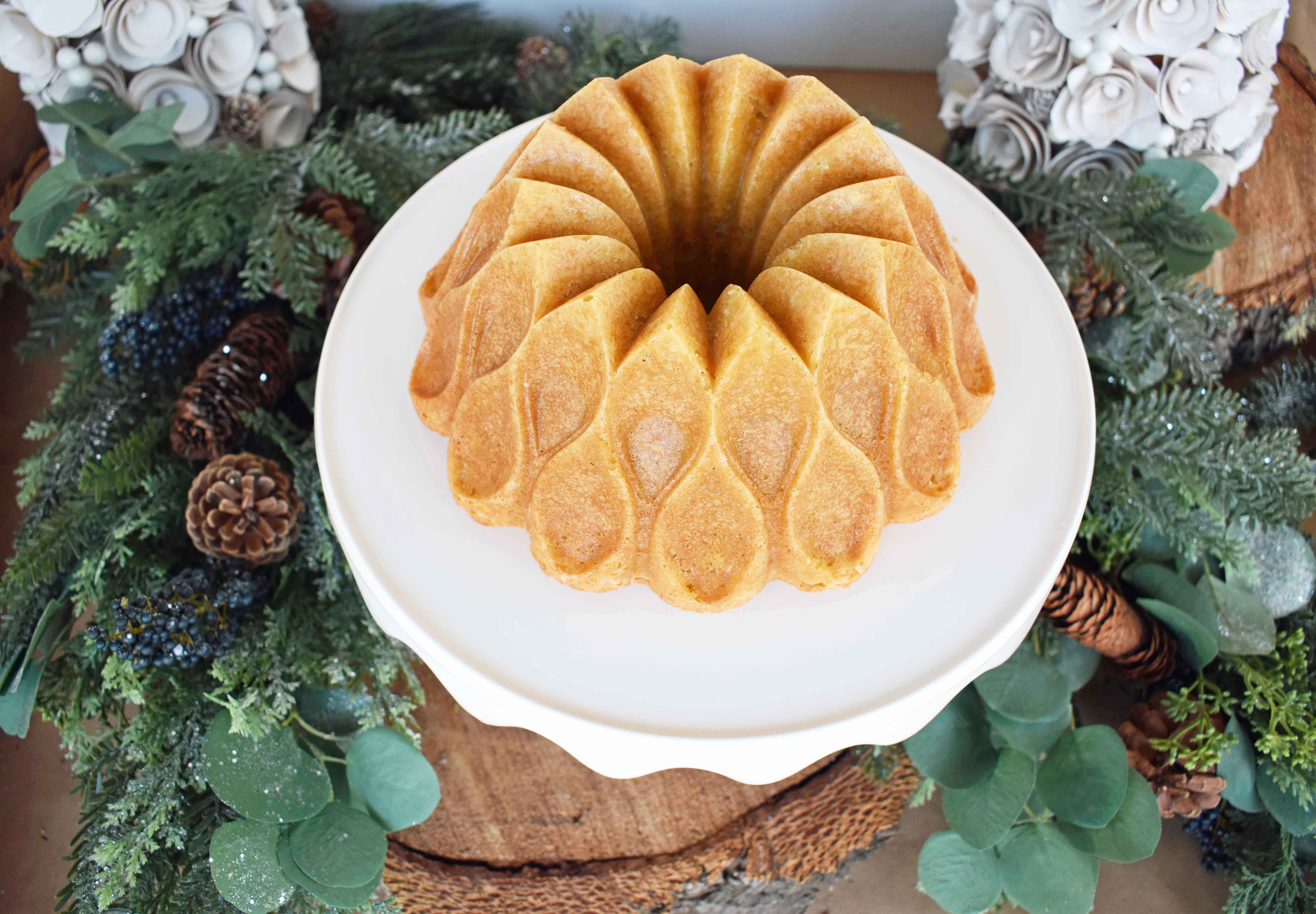 Homemade Yellow Butter Cake by Modern Honey. The perfect best ever yellow cake recipe every single time. Nordic Ware Crown Pan and Geo Bundtlette Pan.