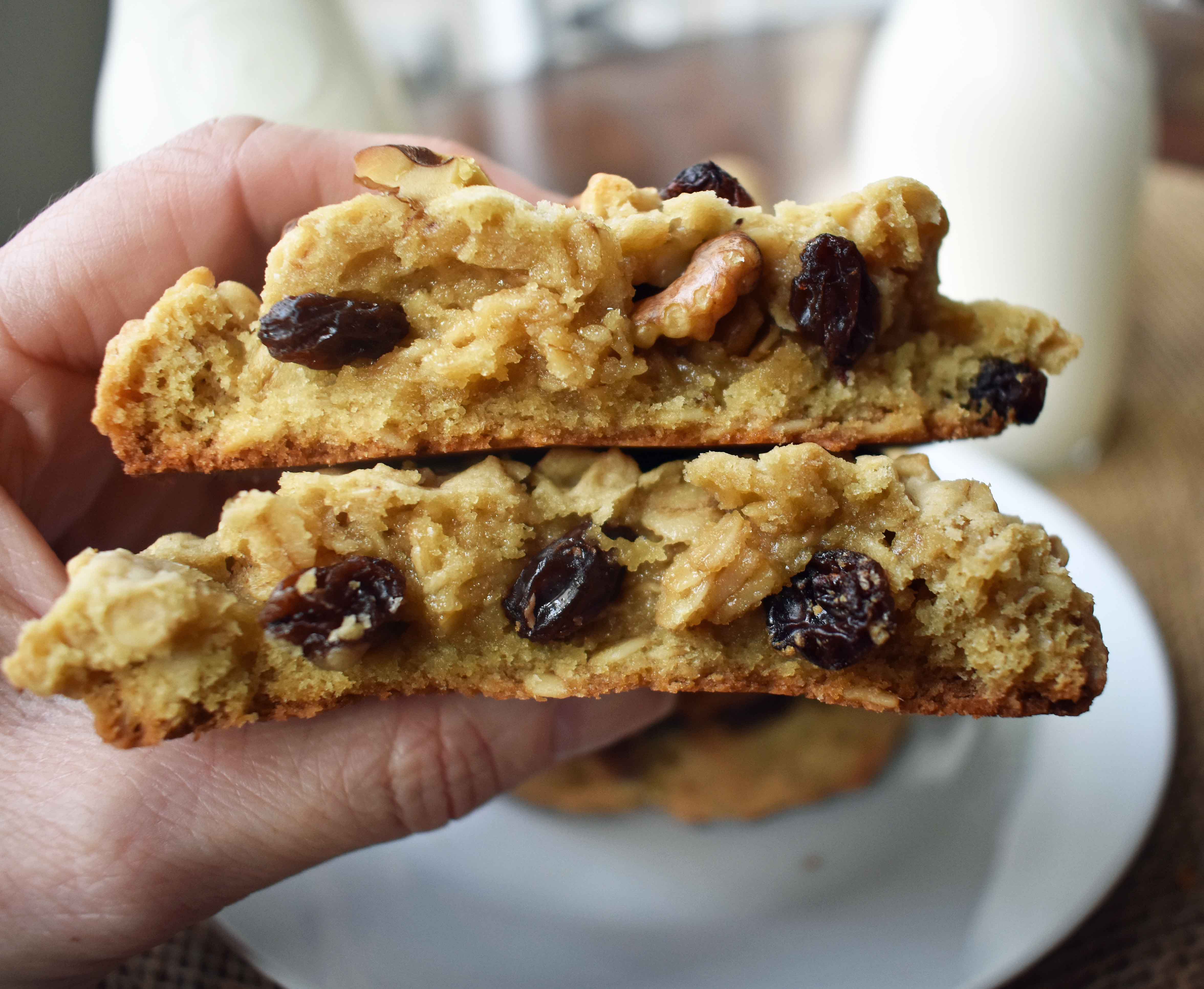 Levain Bakery Oatmeal Raisin Cookies. The ORIGINAL Levain Bakery Copycat Oatmeal Raisin Cookie by Modern Honey. Soft and chewy oatmeal raisin cookie from the popular New York City bakery -- Levain Bakery. The BEST oatmeal cookie recipe. 