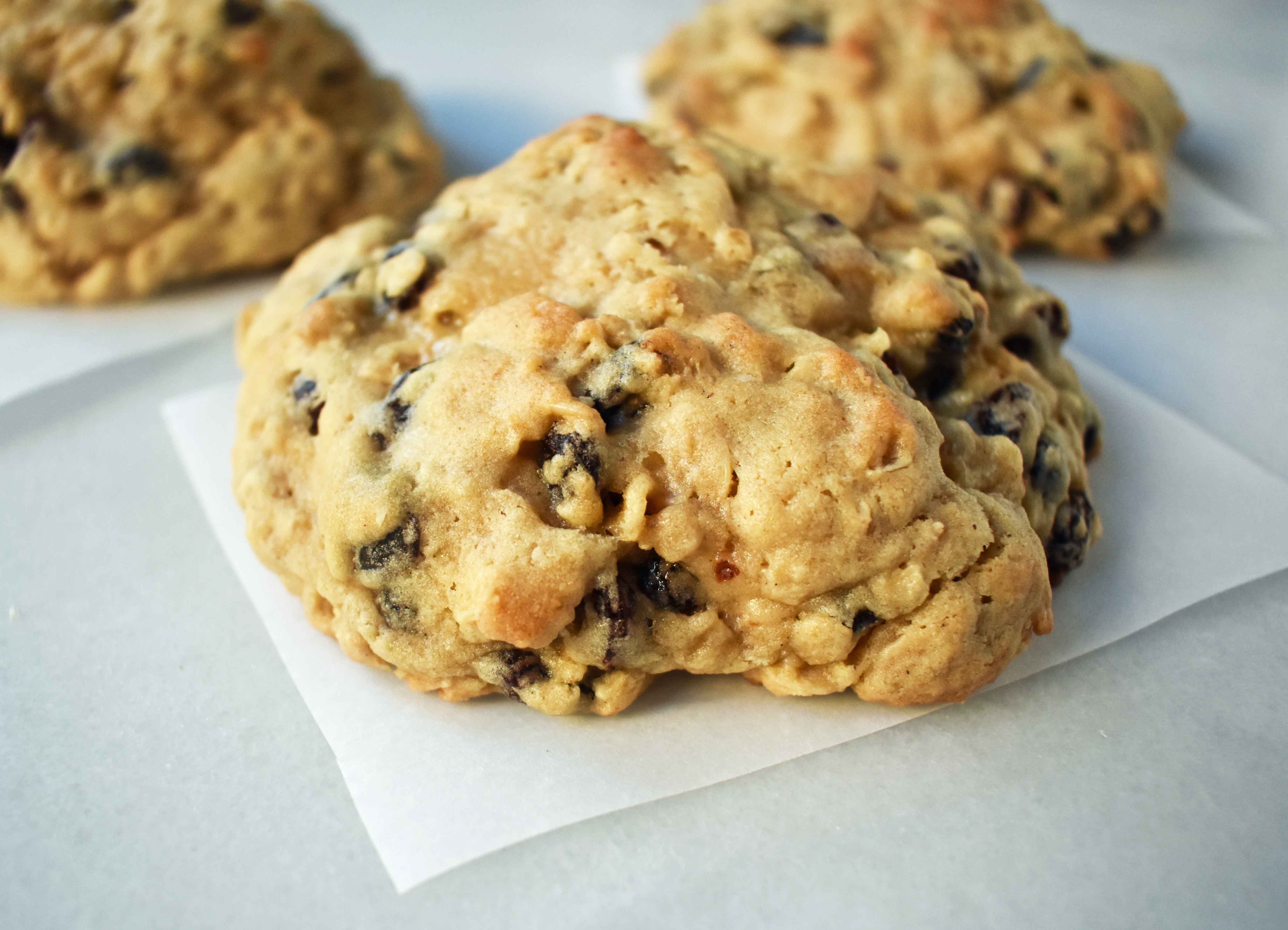 Levain Bakery Oatmeal Raisin Cookies. The ORIGINAL Levain Bakery Copycat Oatmeal Raisin Cookie by Modern Honey. Soft and chewy oatmeal raisin cookie from the popular New York City bakery -- Levain Bakery. The BEST oatmeal cookie recipe.