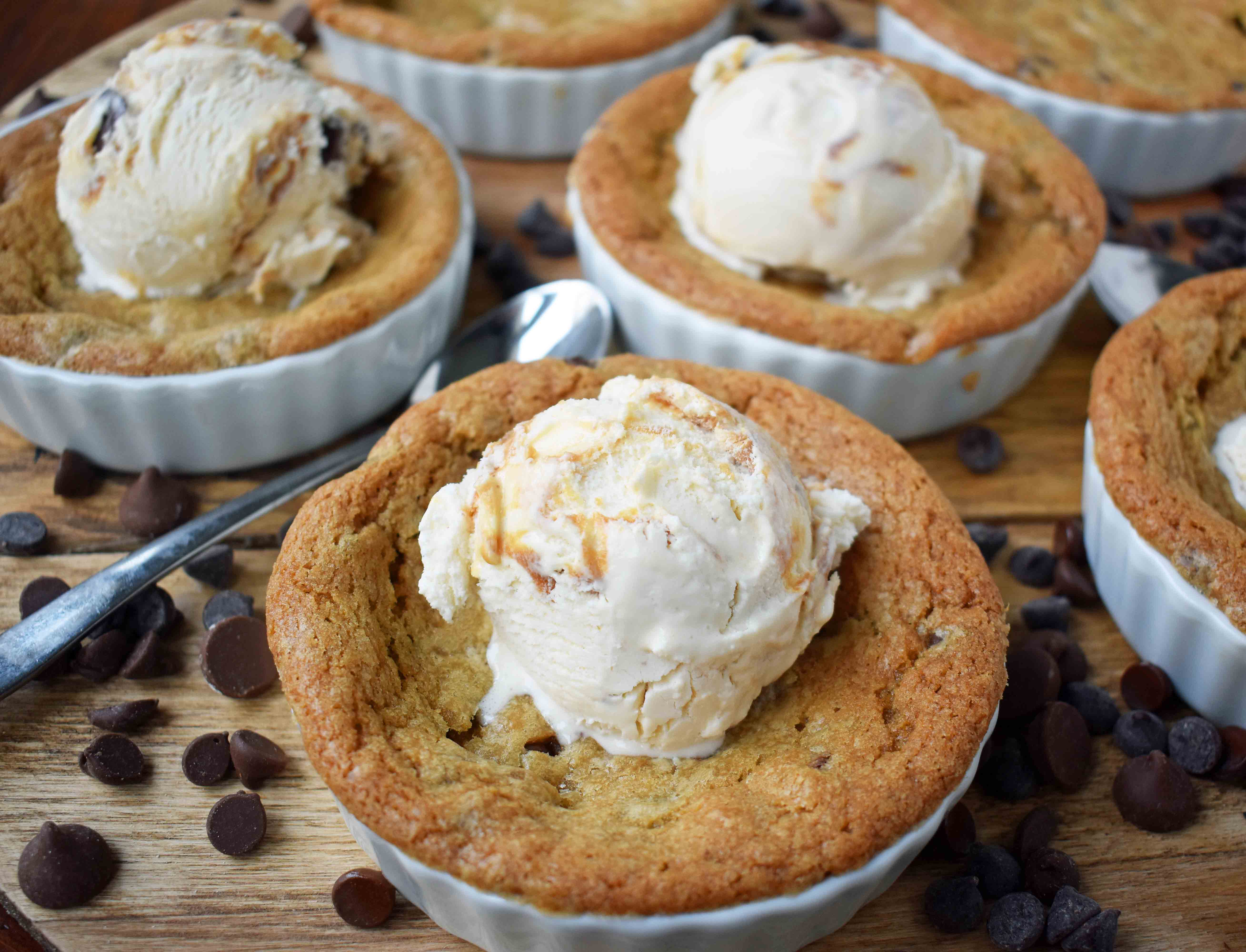 cookie cake with ice cream on top