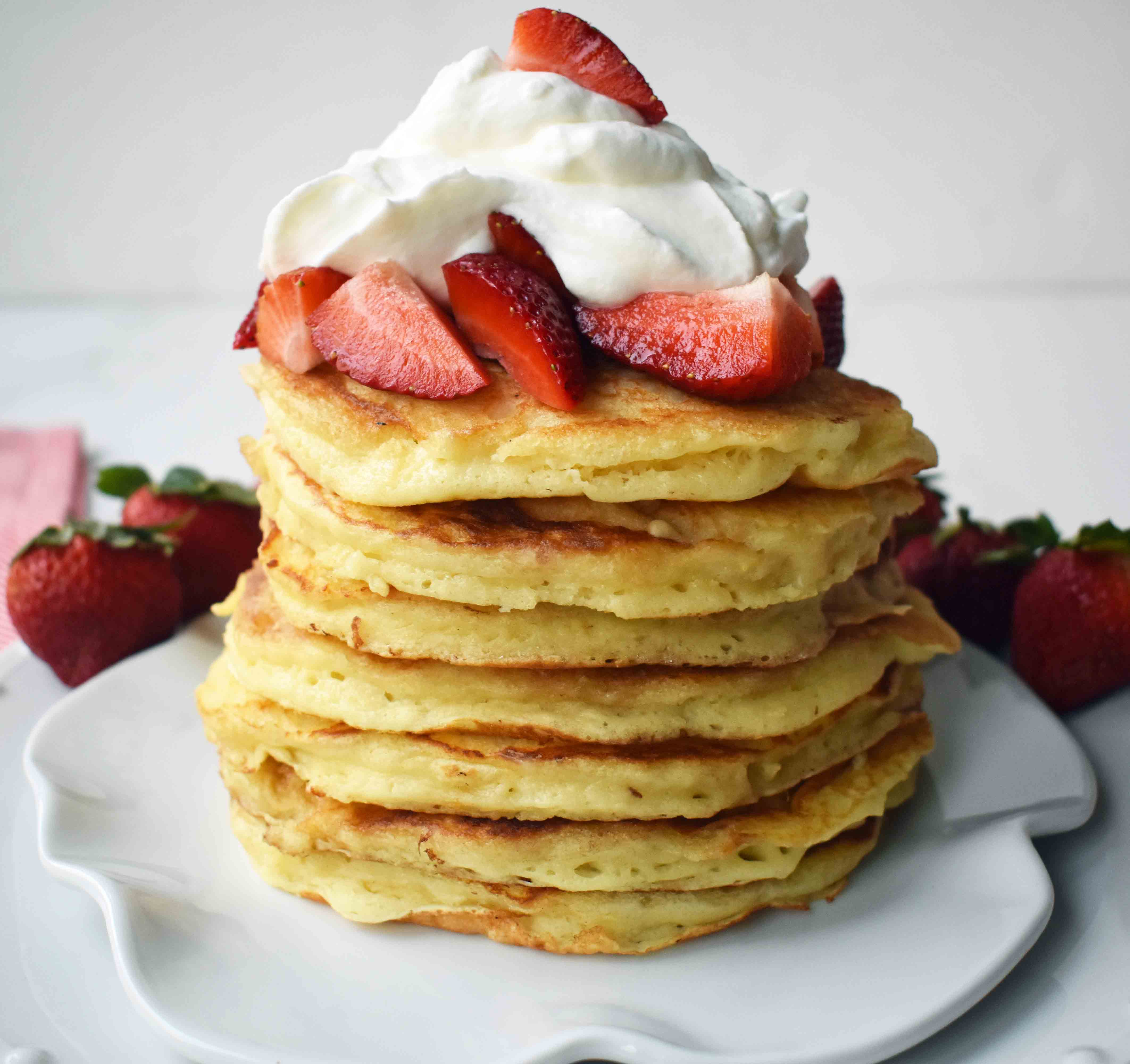 Goldie's Best Buttermilk Pancakes. Tender, soft, fluffy and buttery buttermilk pancakes. www.modernhoney.com