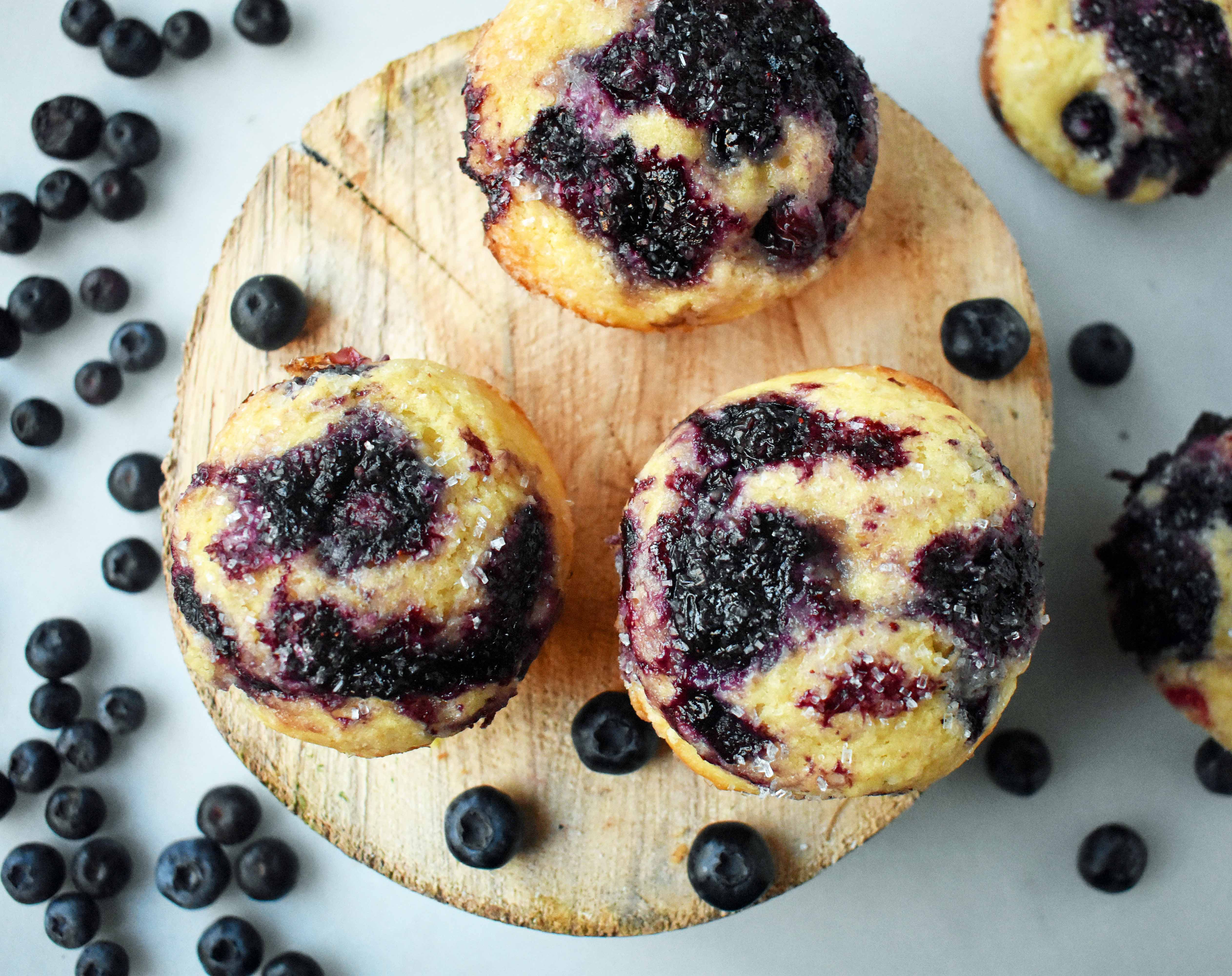 Best Blueberry Muffins by Modern Honey. The perfect blueberry muffin recipe using both butter and oil, buttermilk, and fresh blueberries. 