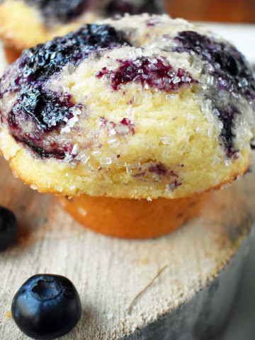 Best Blueberry Muffins by Modern Honey. The perfect blueberry muffin recipe using both butter and oil, buttermilk, and fresh blueberries.