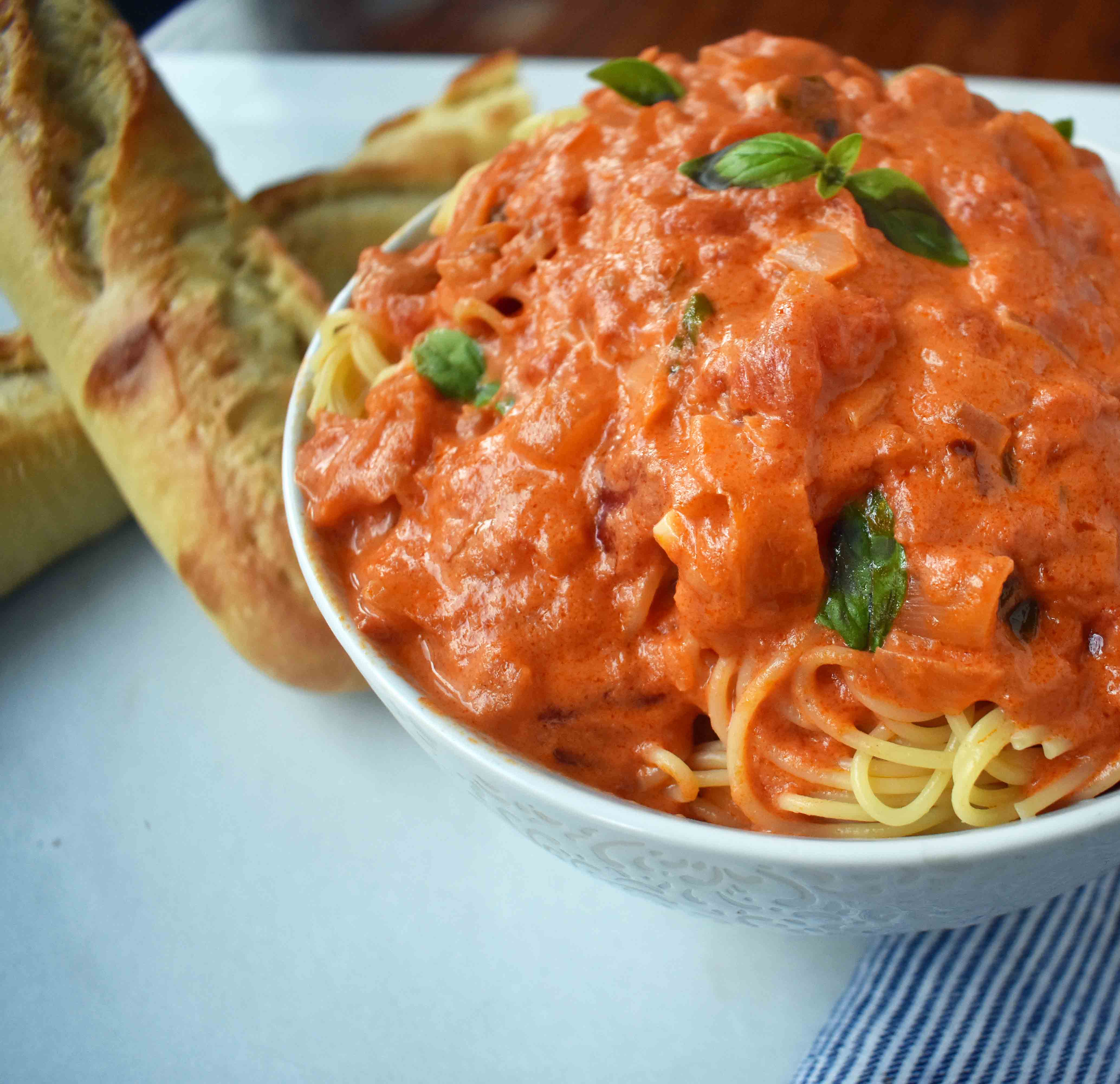 Lover's Pasta with Tomato Cream Sauce | Modern Honey