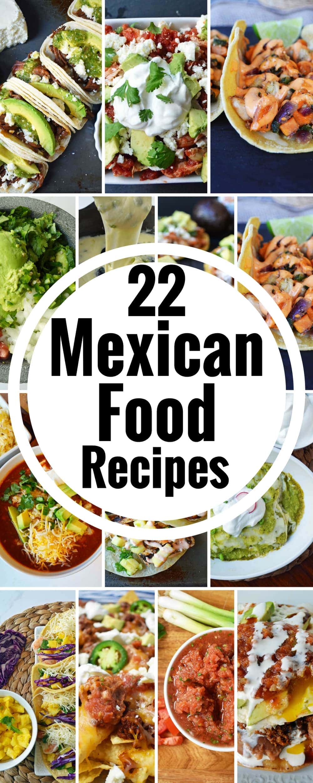 22 Mexican Food Cinco de Mayo Recipes. All of the best authentic Mexican food recipes. www.modernhoney.com #mexican #mexicanfood #cincodemayo #mexicanfoodrecipes #cincodemayorecipes #enchiladas #tacos #tostadas #friedicecream #guacamole