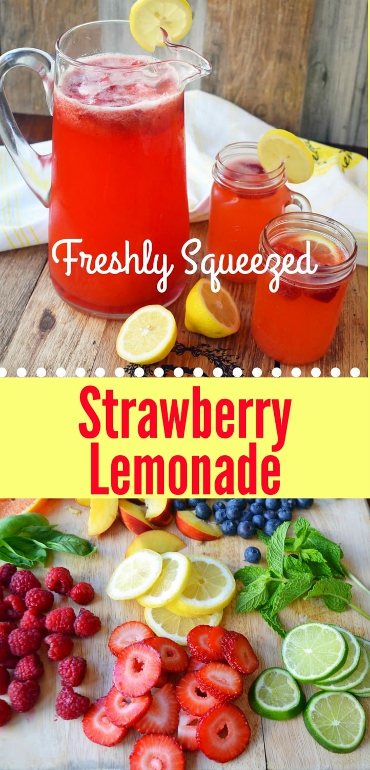 Fresh Strawberry Lemonade made with freshly squeezed lemon juice, fresh strawberries, sweet sugar, water, and ice. A super simple drink that is perfect for summer! www.modernhoney.com